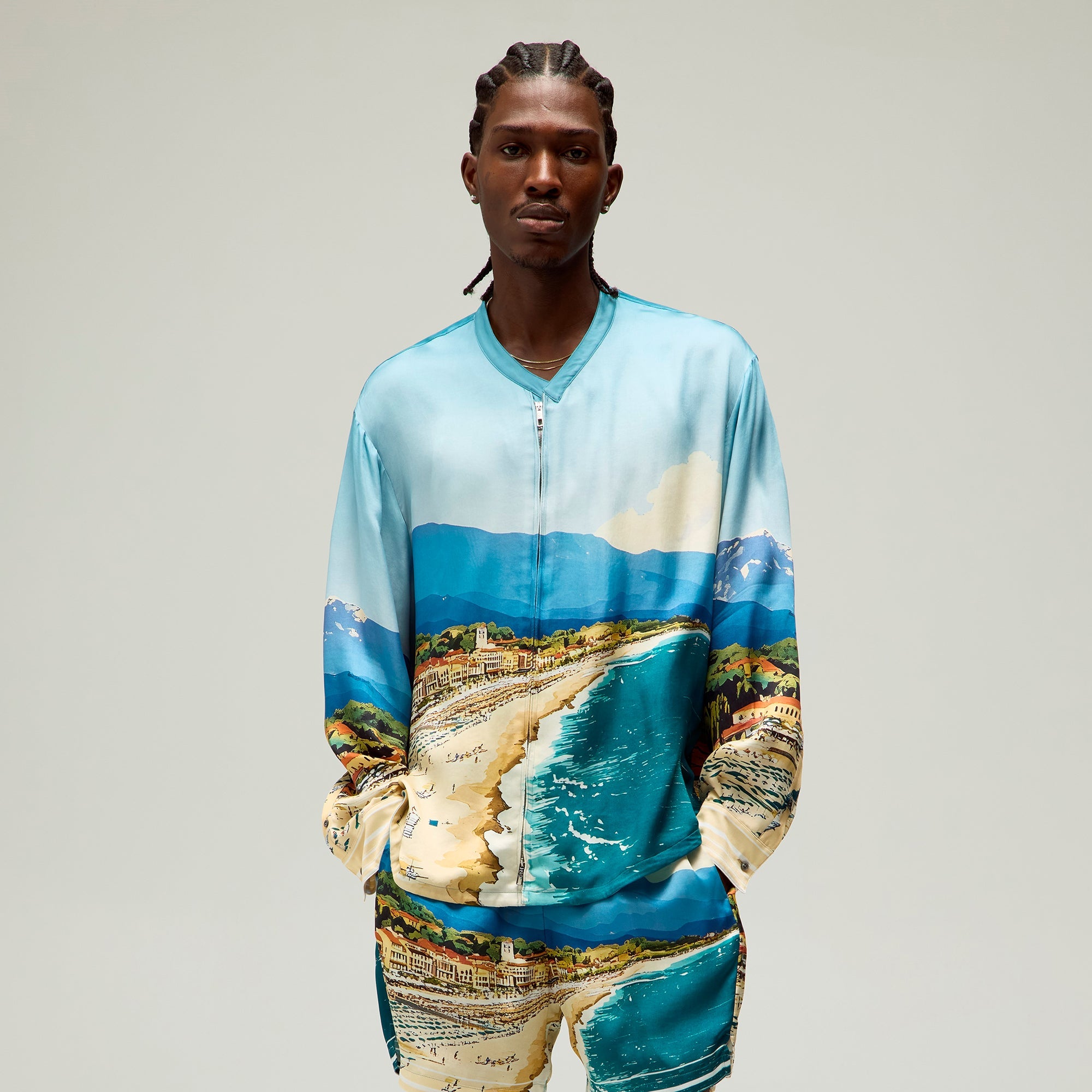 Giorgio Armani & Kith Forte dei Marmi Long Sleeve Zip-Up Shirt