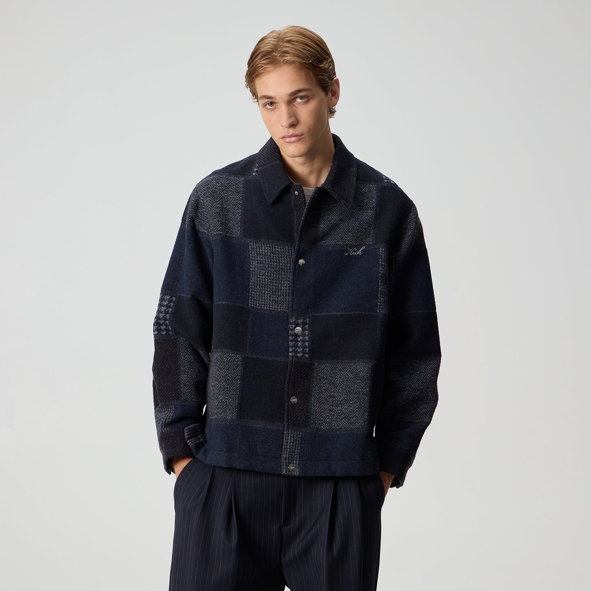 Kith for the New York Yankees Patchwork Wool Coaches Jacket - Nocturnal - PH