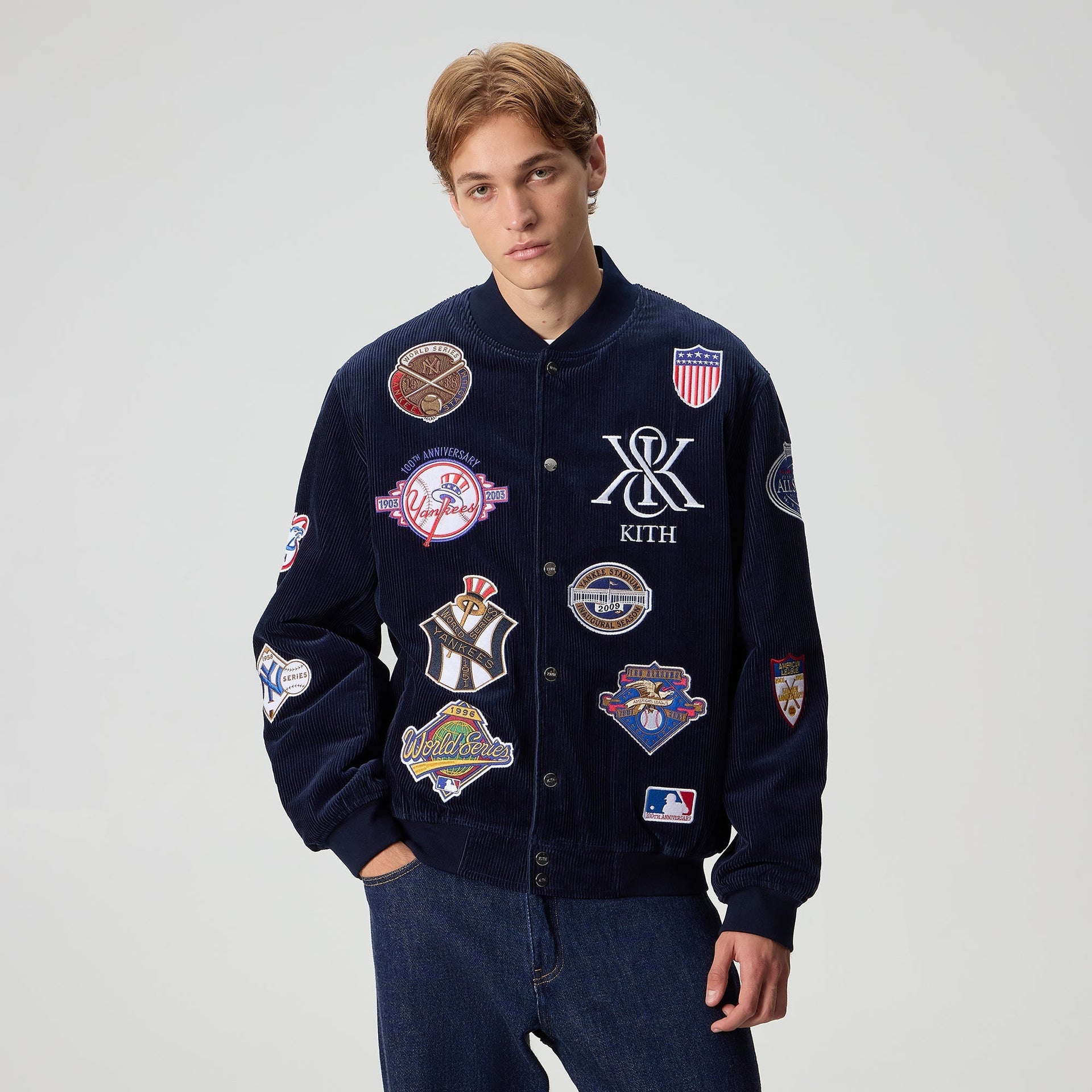 Kith for the New York Yankees Corduroy Avery Bomber Jacket - Nocturnal - PH