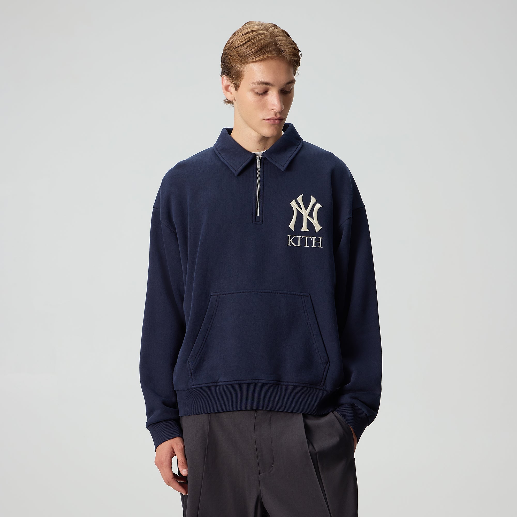 KITH New York Yankees コーチジャケット　　L Kith for the New York Yankees Patchwork Wool Coaches Jacket