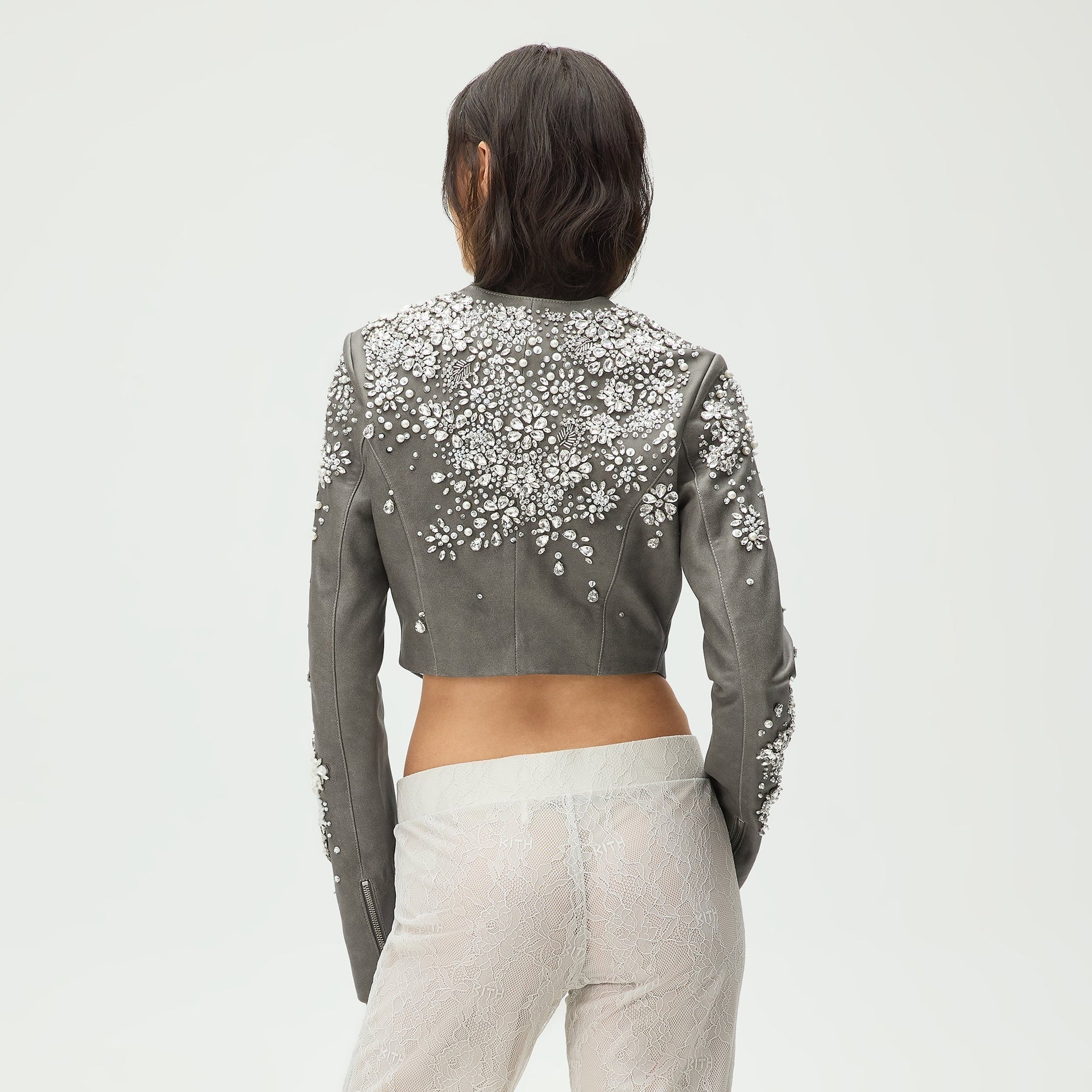 Lisa for Kith Women Brei Embellished Bolero Jacket - Tin