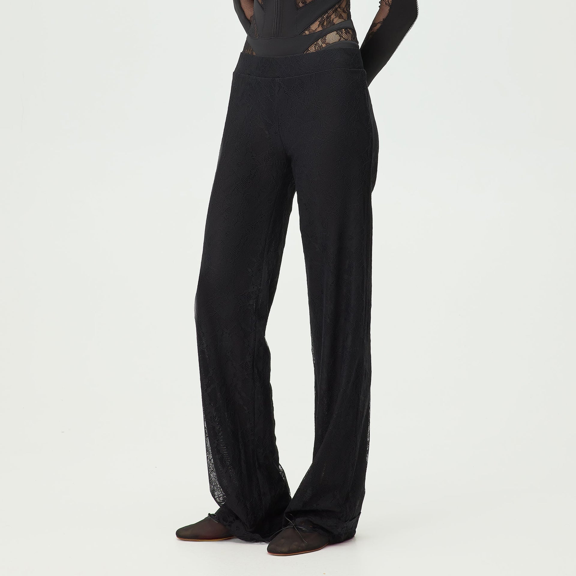 Lisa for Kith Women Elise Lace Low Rise Pant - Black