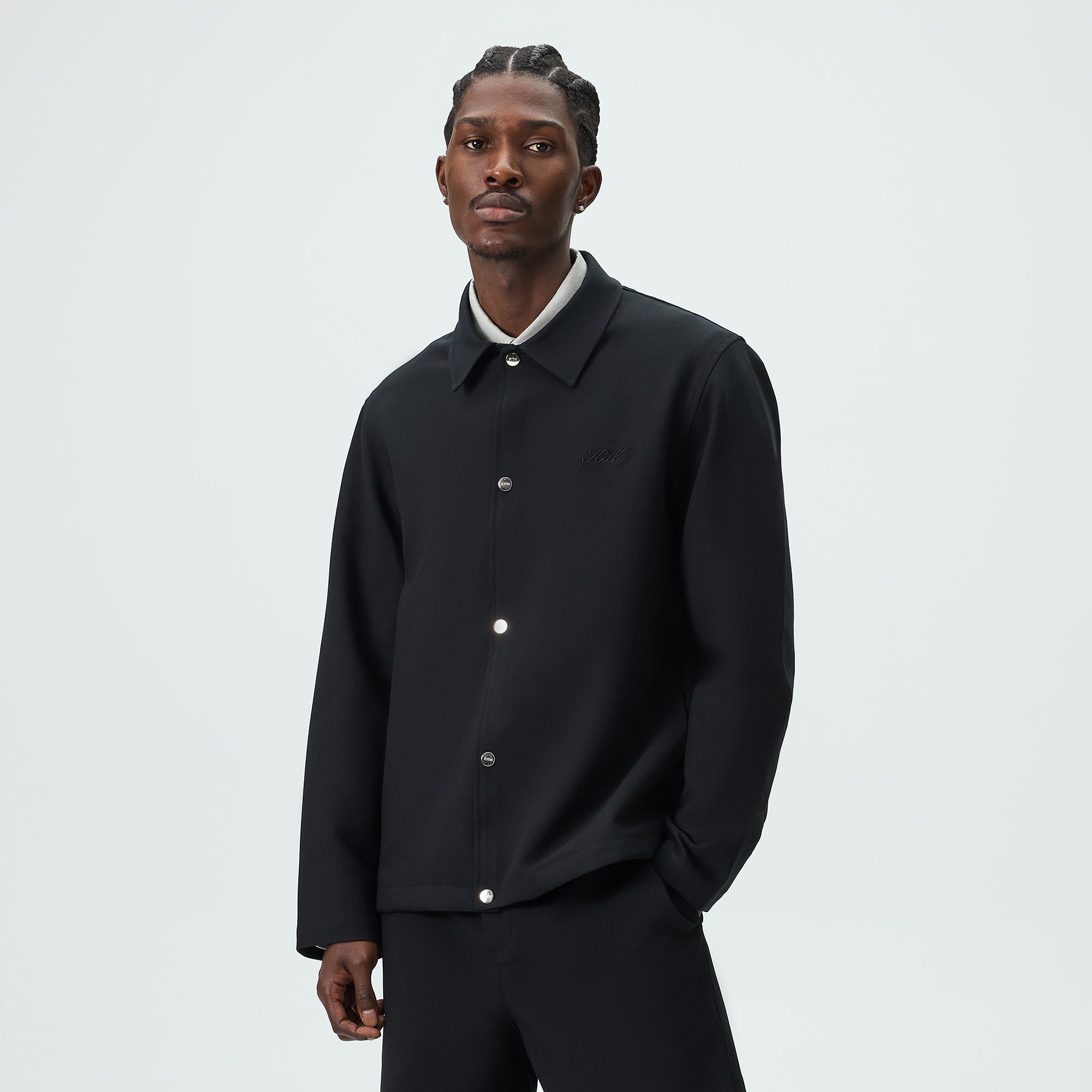 Kith Midweight Double Weave Coaches Jacket - Black – Kith Canada