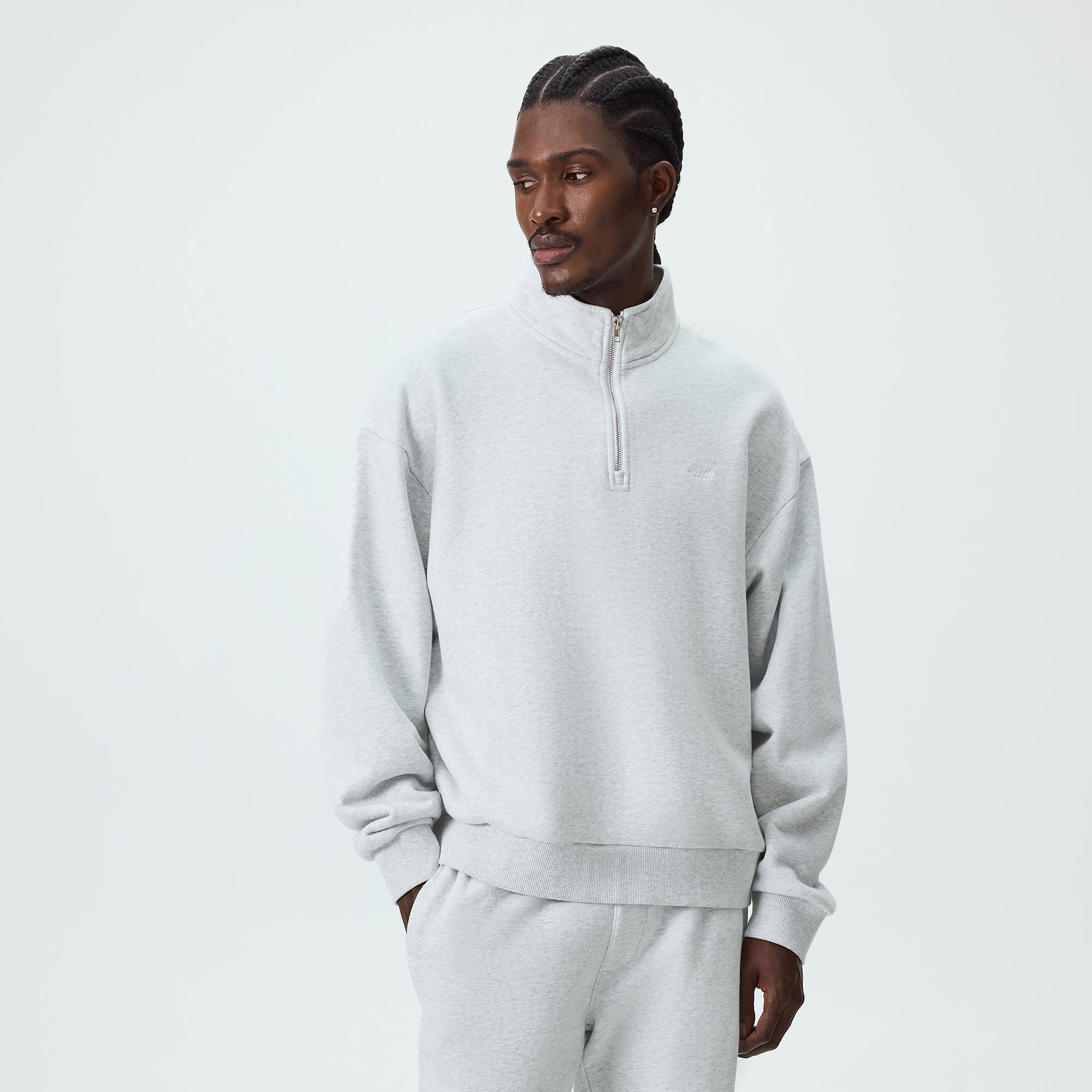 Kith ハイネックハーフスリーブポロシャツ L ライトグレー Kith Nelson Quarter Zip - Light Heather Grey – Kith Canada