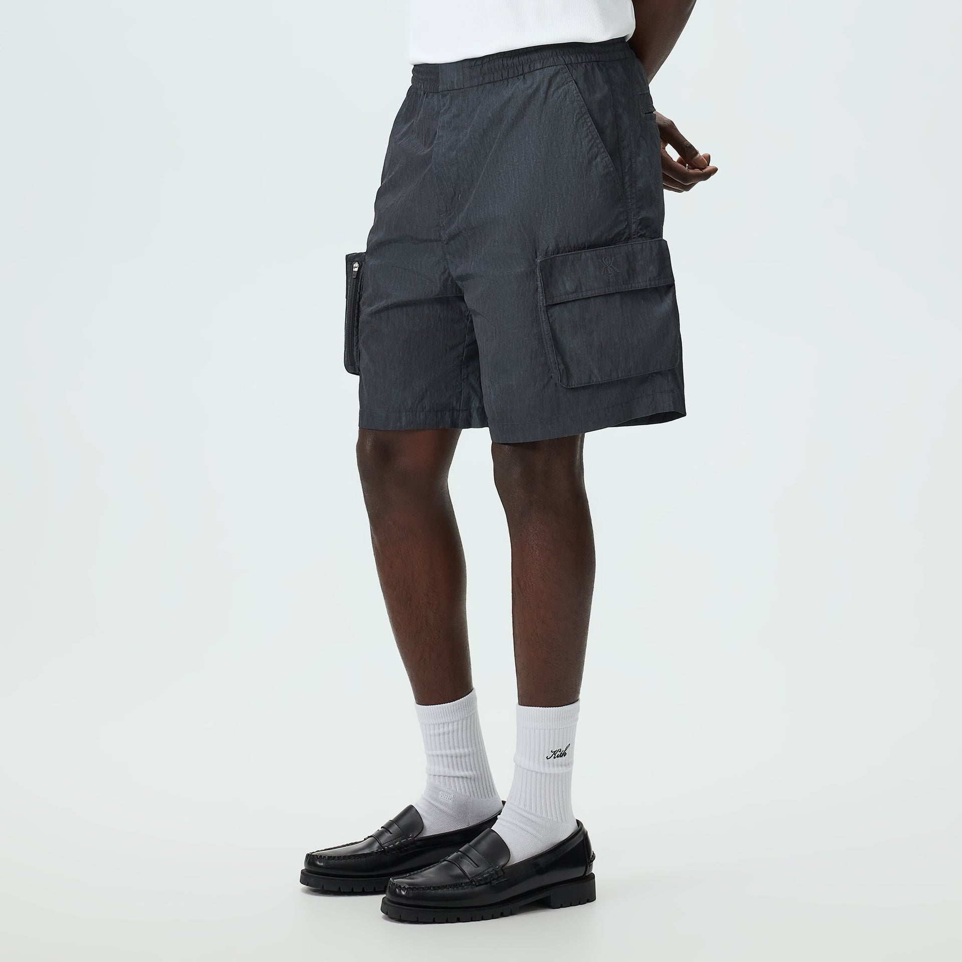 Kith Garment Dye Wrinkle Nylon Evan Cargo Short - Thunder