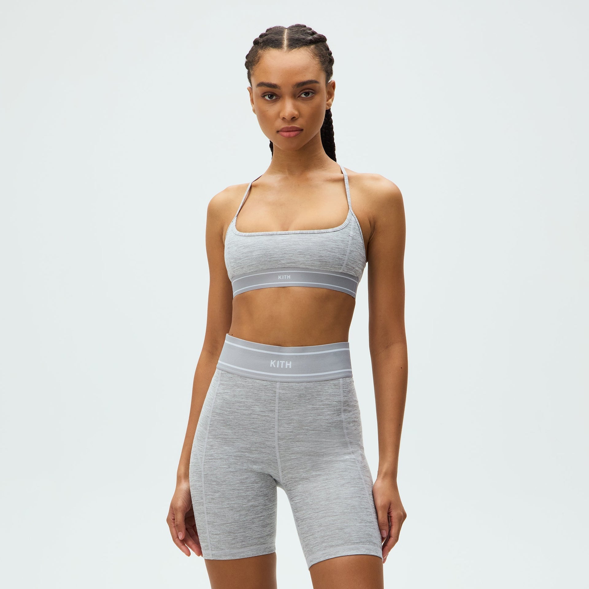 Kith Women Lana Biker Short - Cool Heather Grey - PH