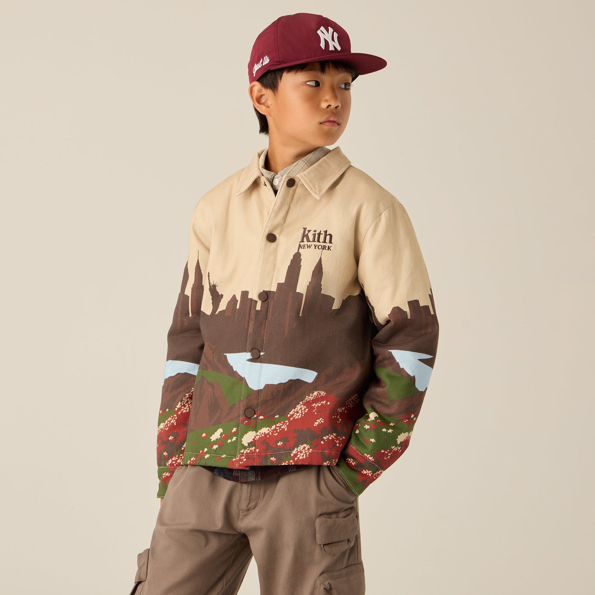 Kith Kids NY to The World Printed Shacket - Multi