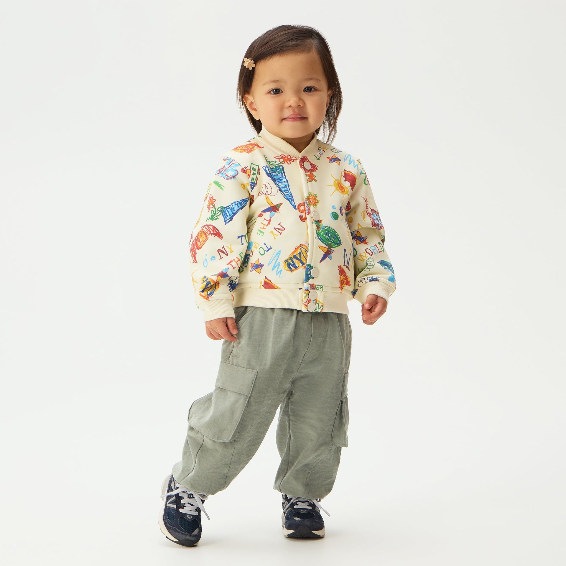 Kith Baby NY Sketchbook Varsity Jacket - Sandrift