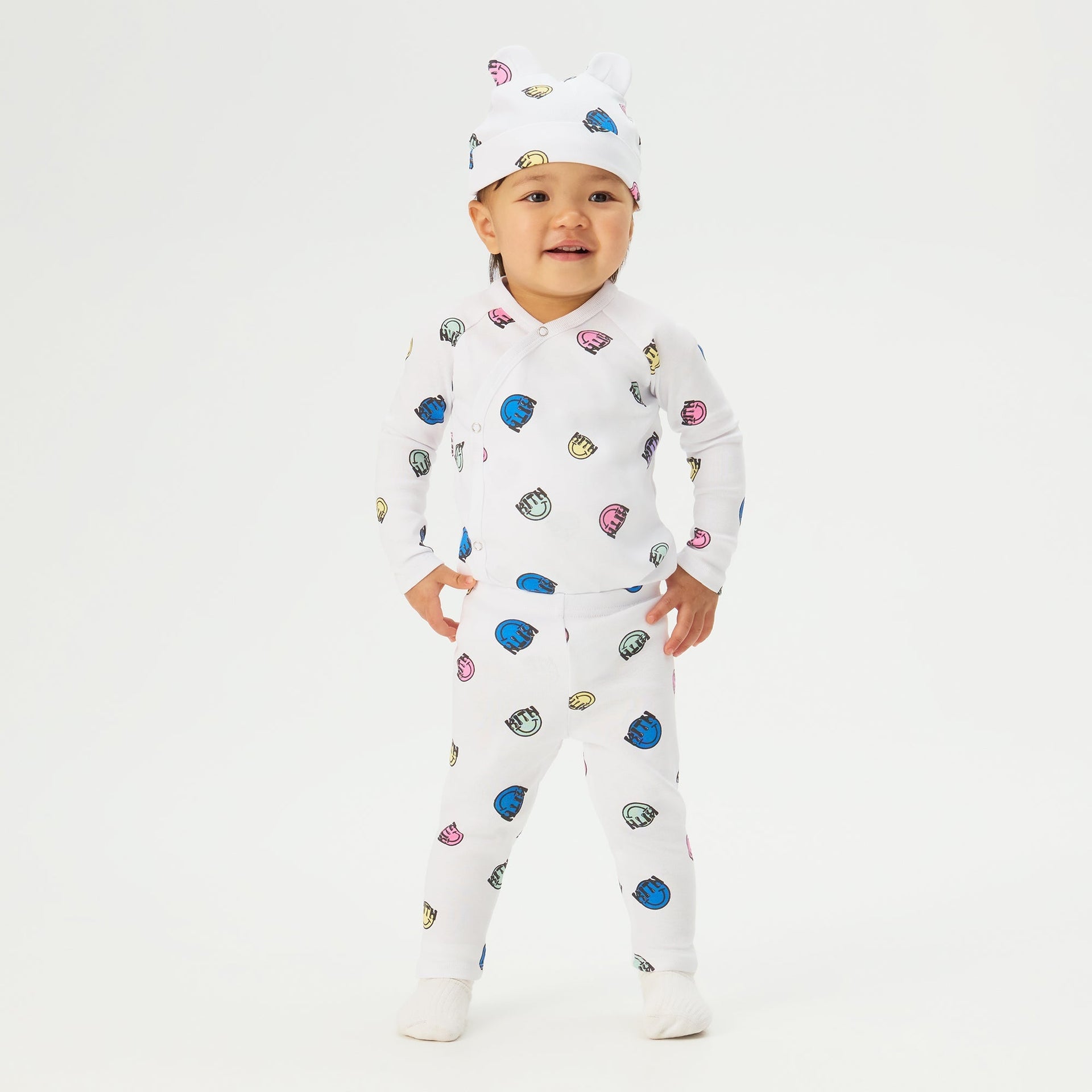 Kith Baby Printed Ribbed Bodysuit Set - White