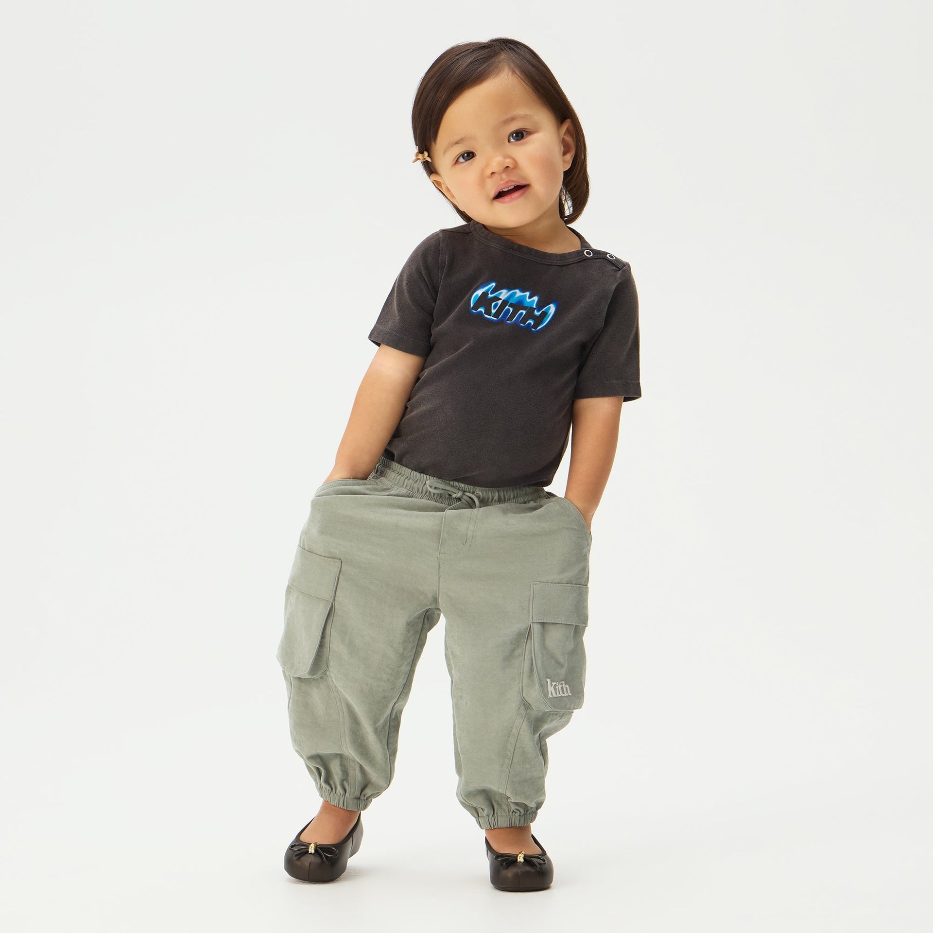 Kith Baby Flame Vintage Short Sleeve Bodysuit - Black