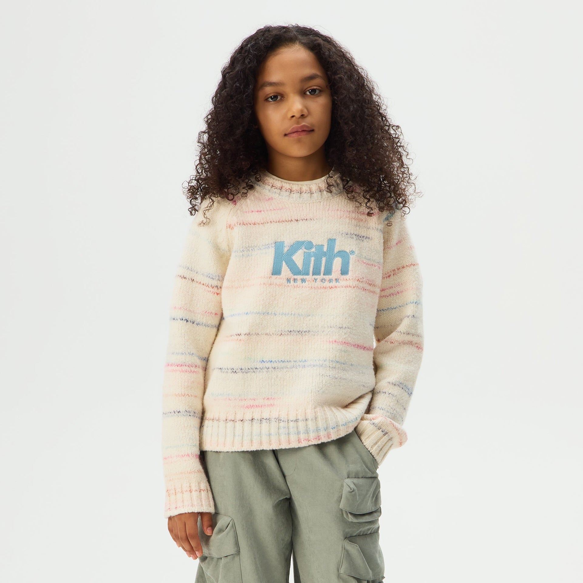 Kith Kids Raglan Crewneck Logo Sweater - Silk