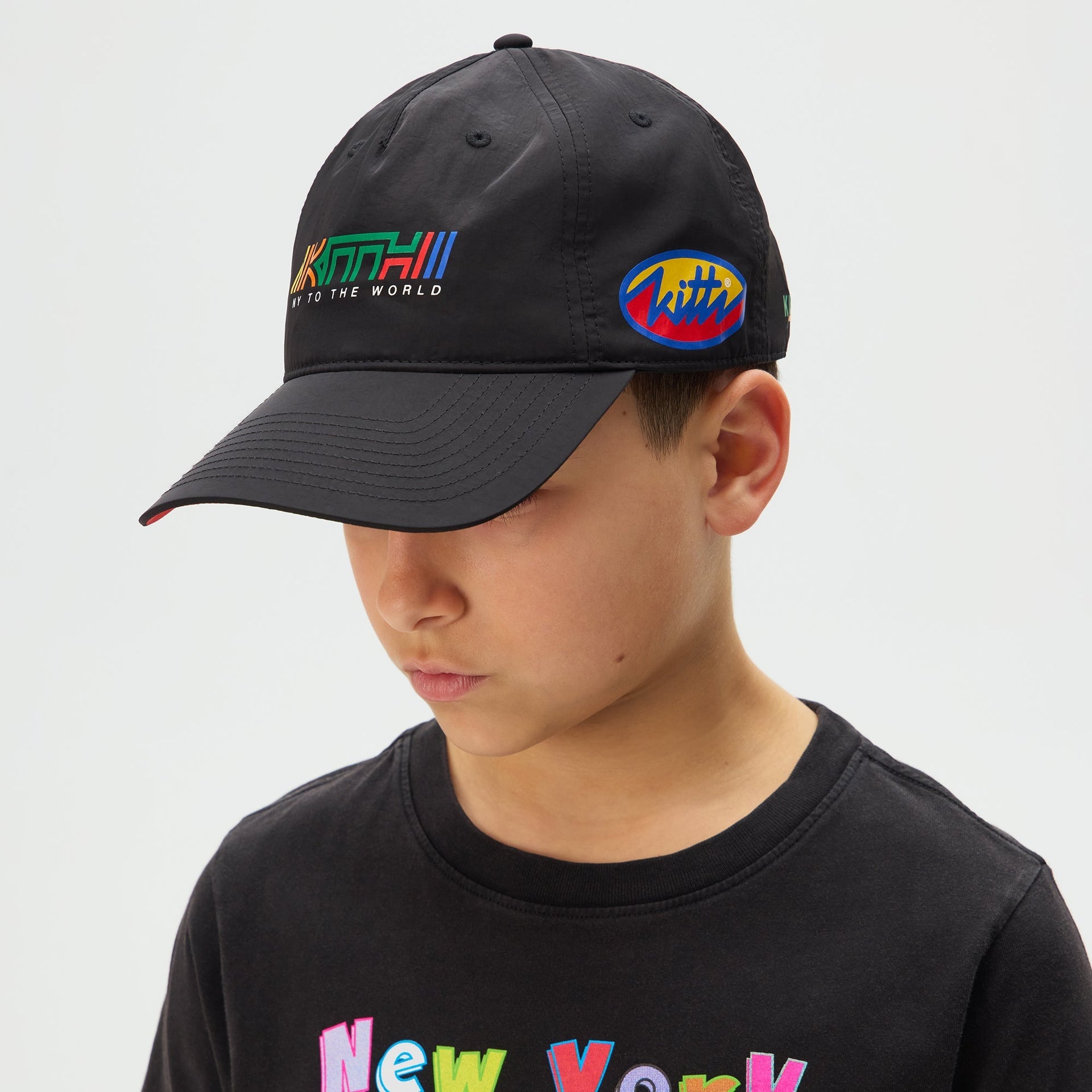 Kith Kids Nylon Logo Pinch Crown Snapback - Black