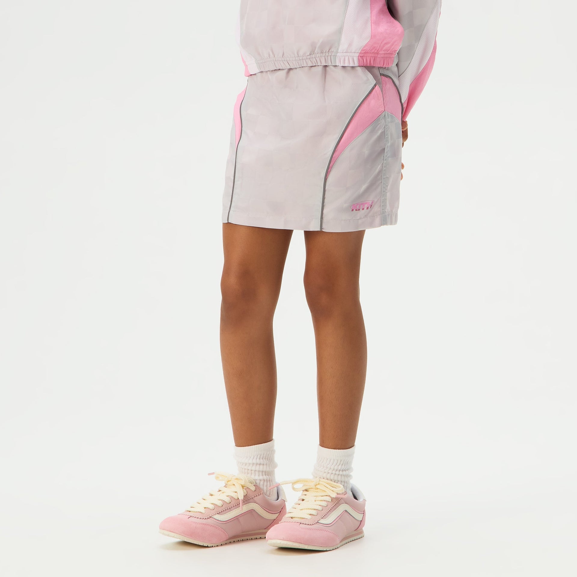 Kith Kids Color-Blocked Arin Mini Skirt - Concrete