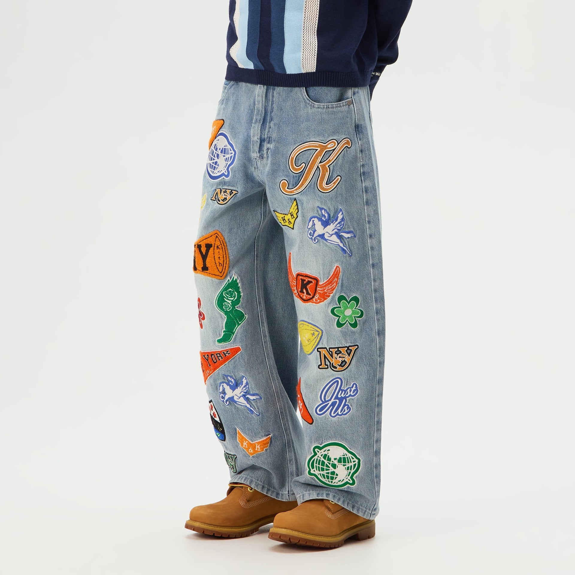 Kith Kids NY to The World Denim Wide Leg Heston Jean - Light Indigo