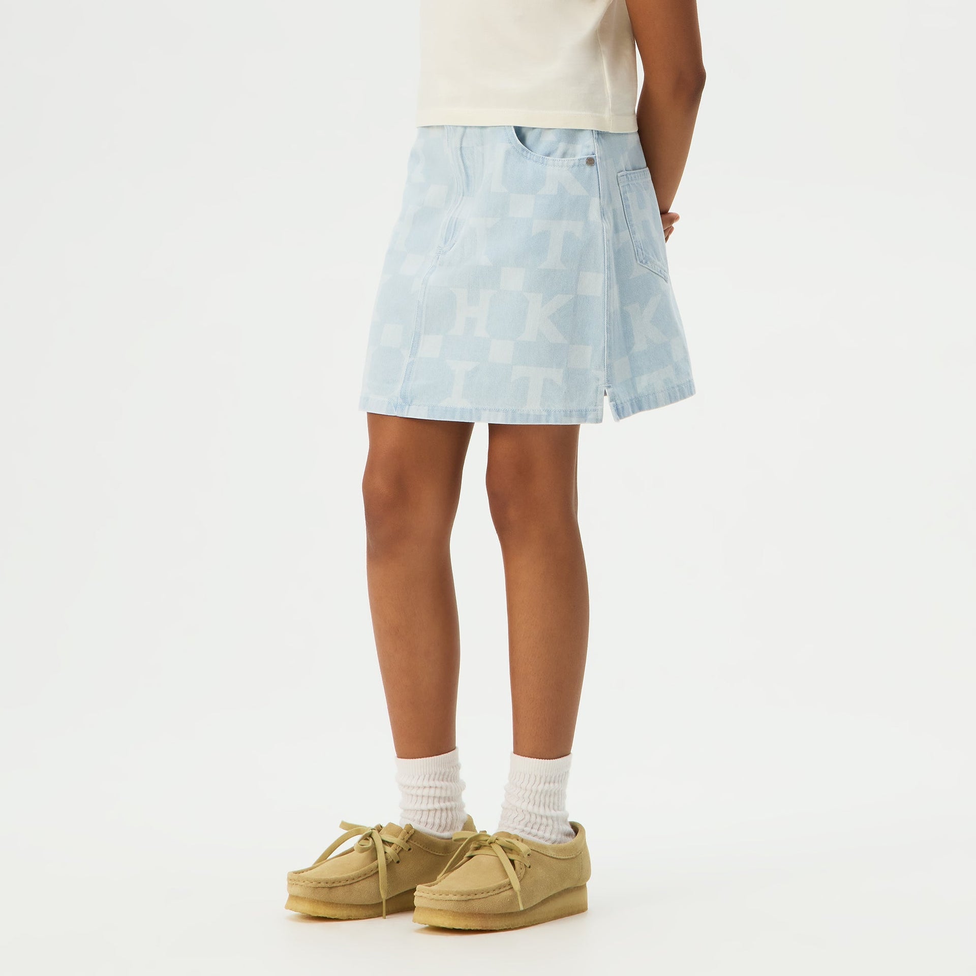 Kith Kids Monogram Denim Skirt - Opal Light Wash