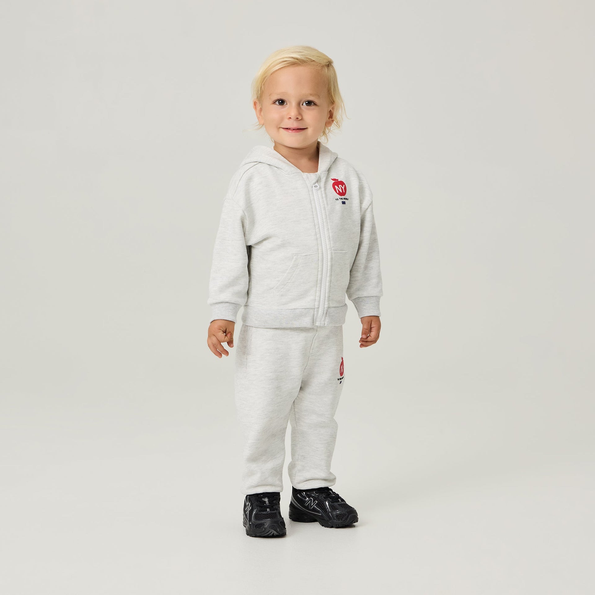 Kith Baby Full Zip Nelson Hoodie - Light Heather Grey