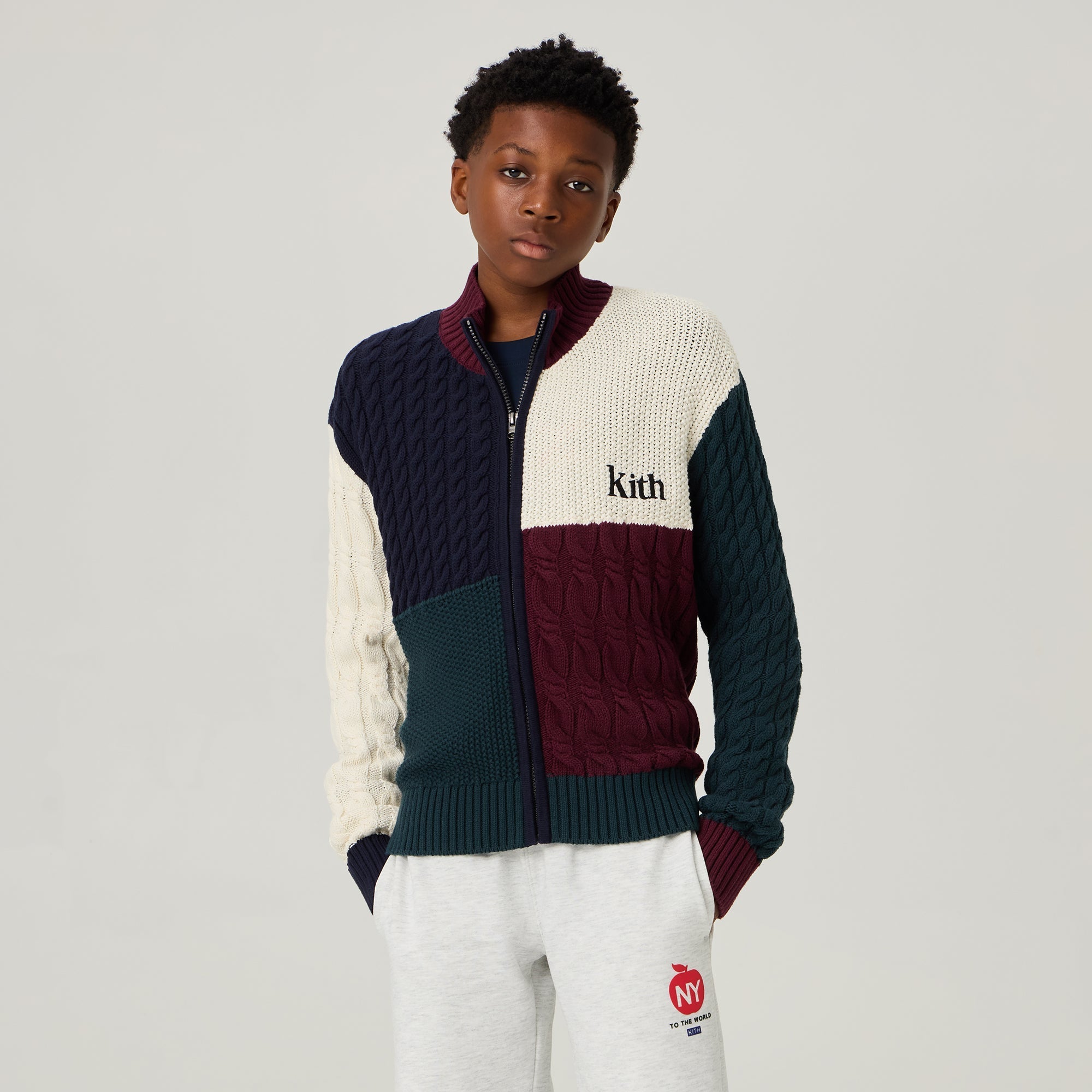 Kith Kids Color-Block Wyona Full Zip Sweater - Stadium – Kith Canada
