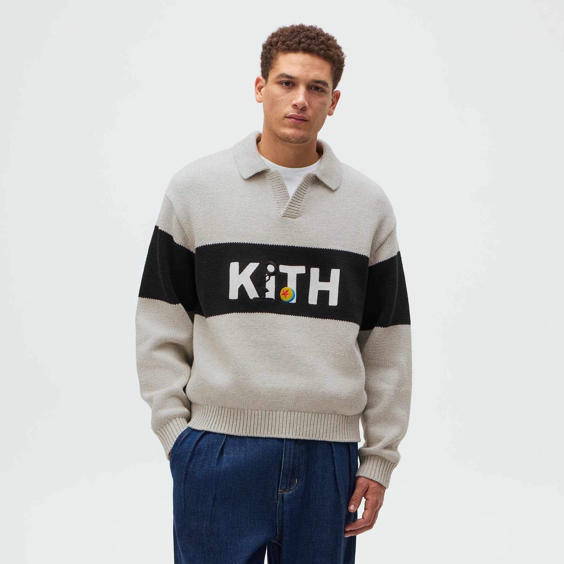 Disney | Kith for Pixar Nelson Rugby Sweater - Light Heather Grey - PH
