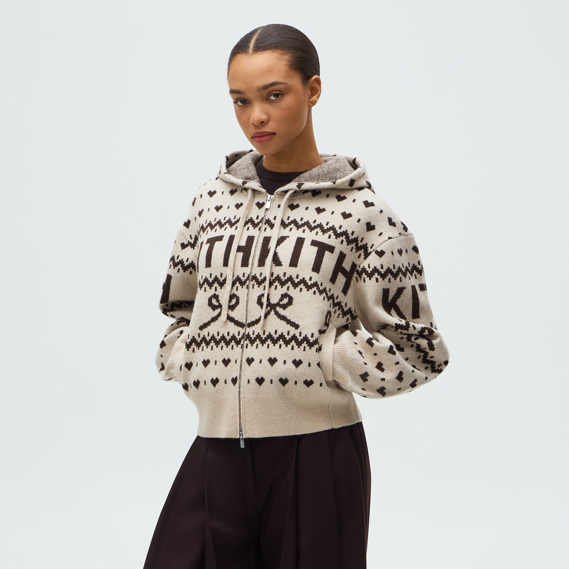 Kithmas Women Tanner Ribbon Sweater Hoodie - Sandrift - PH