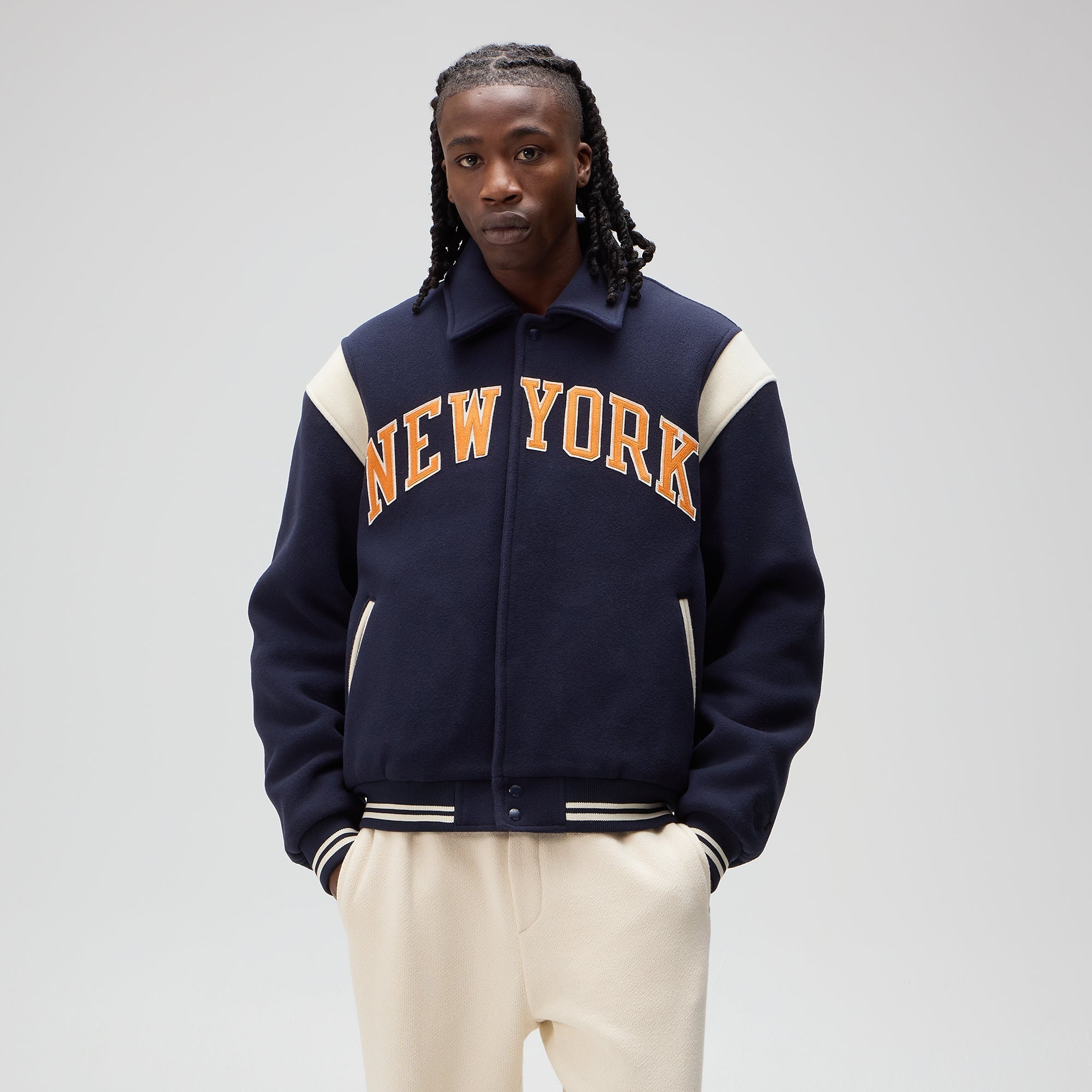 KITH knicksスタジャン versity jacket 10周年 Kith for the New York Knicks Wool Varsity Jacket - Nocturnal