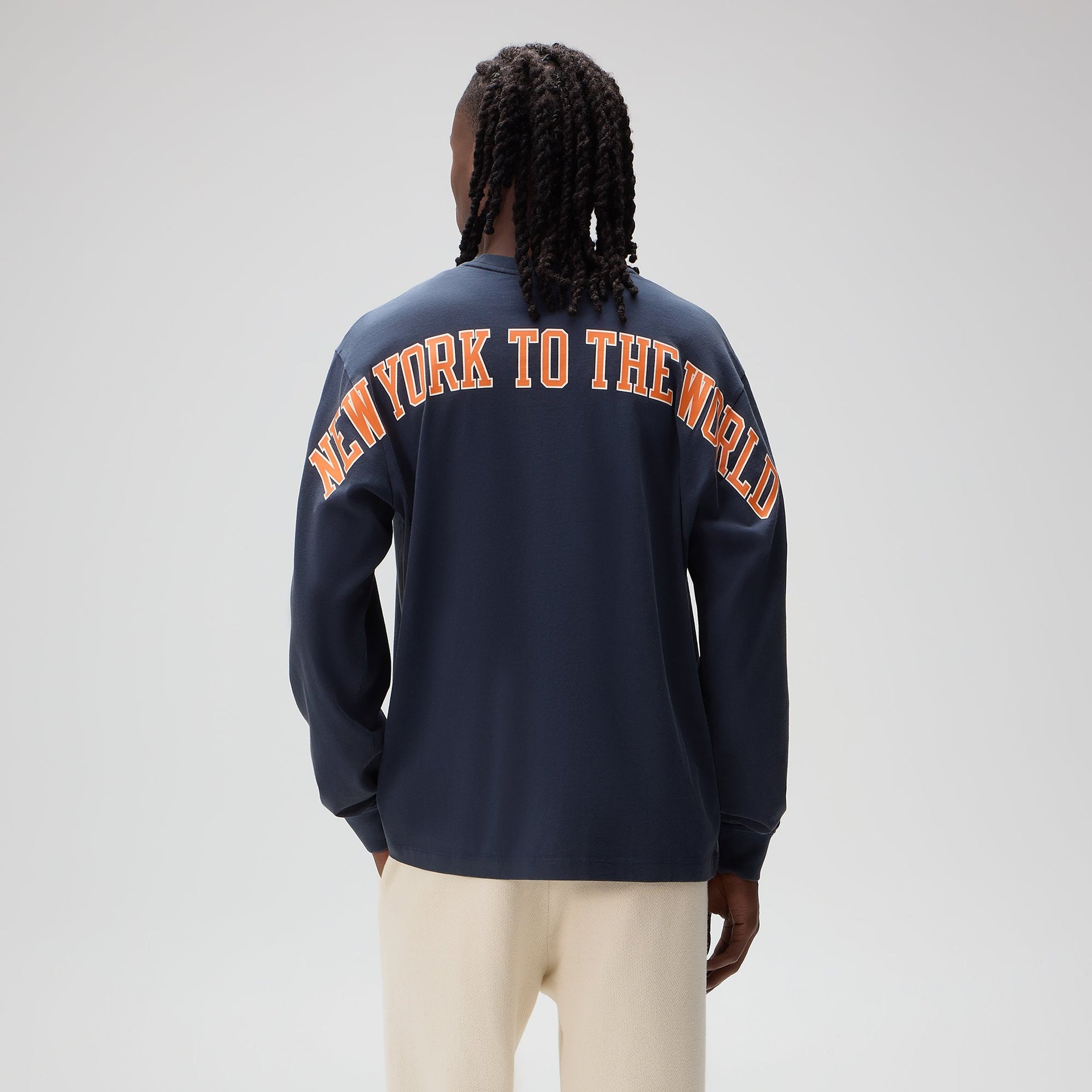 Kith for the New York Knicks Knickerbockers Long Sleeve Quinn Vintage Tee - Nocturnal