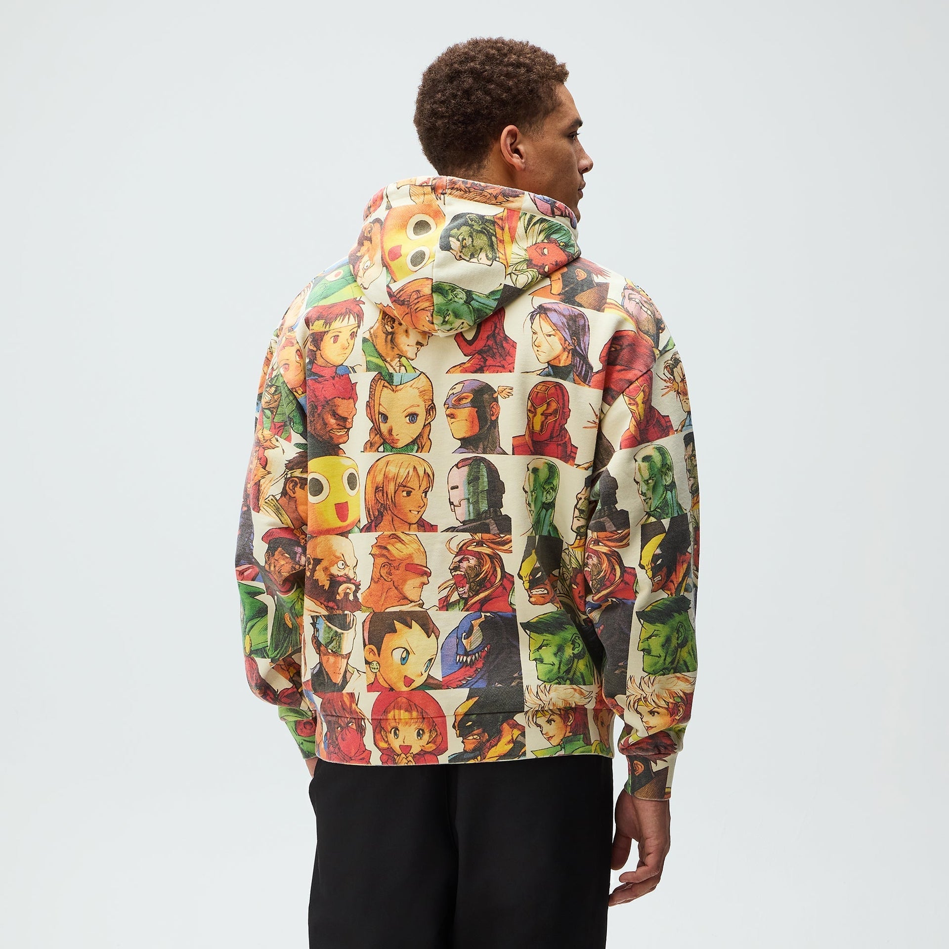 Marvel vs. Capcom | Kith Fighter All-Over Printed Vintage Nelson Hoodie - Sandrift - PH