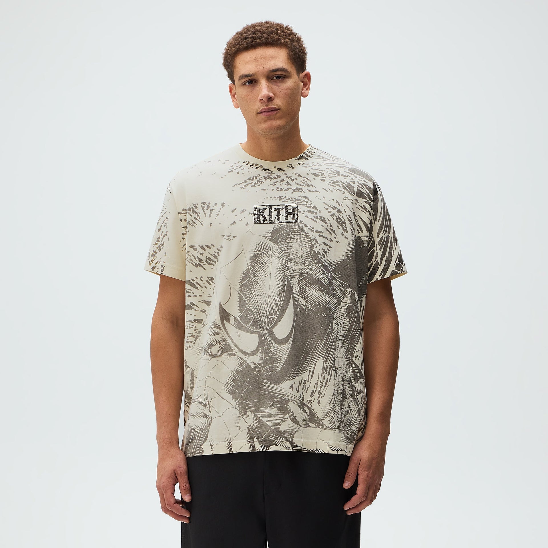 Marvel | Kith Spiderman All-Over Printed Vintage Tee - Black