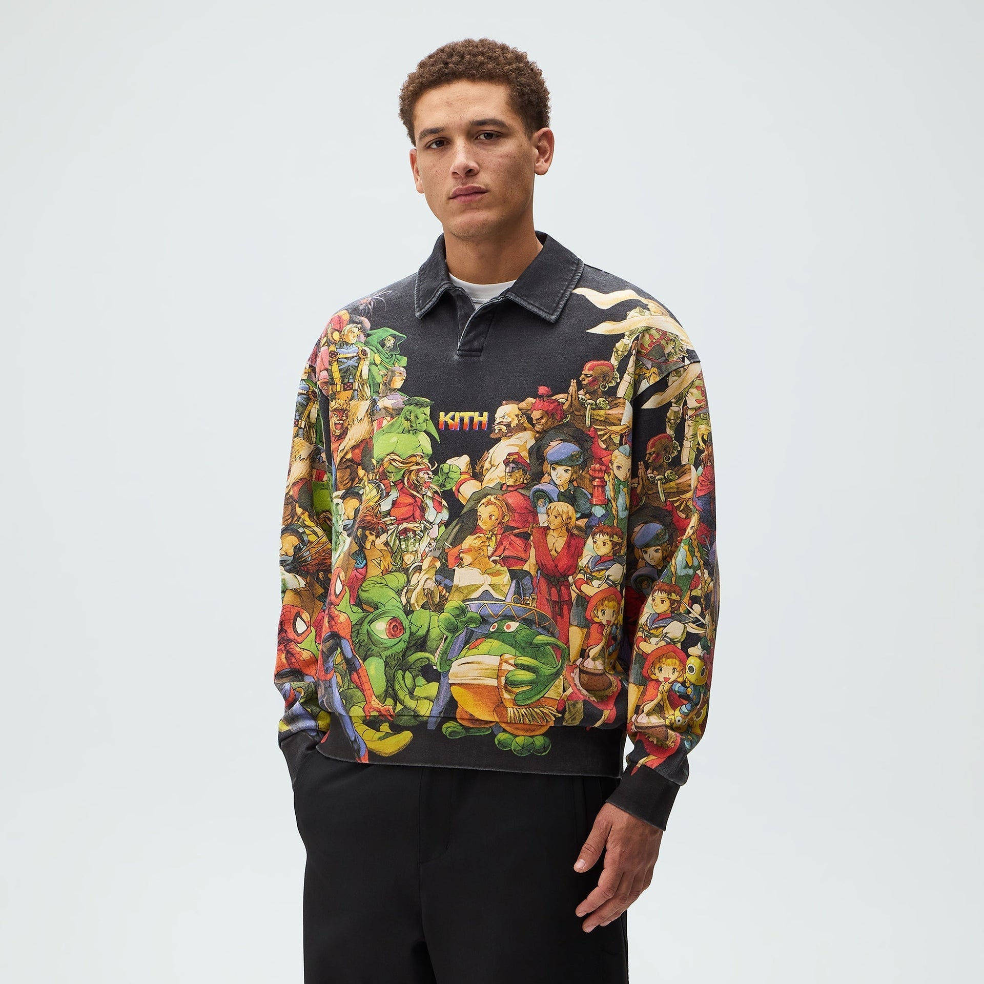 Marvel vs. Capcom | Kith Age of Heroes Nelson Fleece Rugby - Black - PH