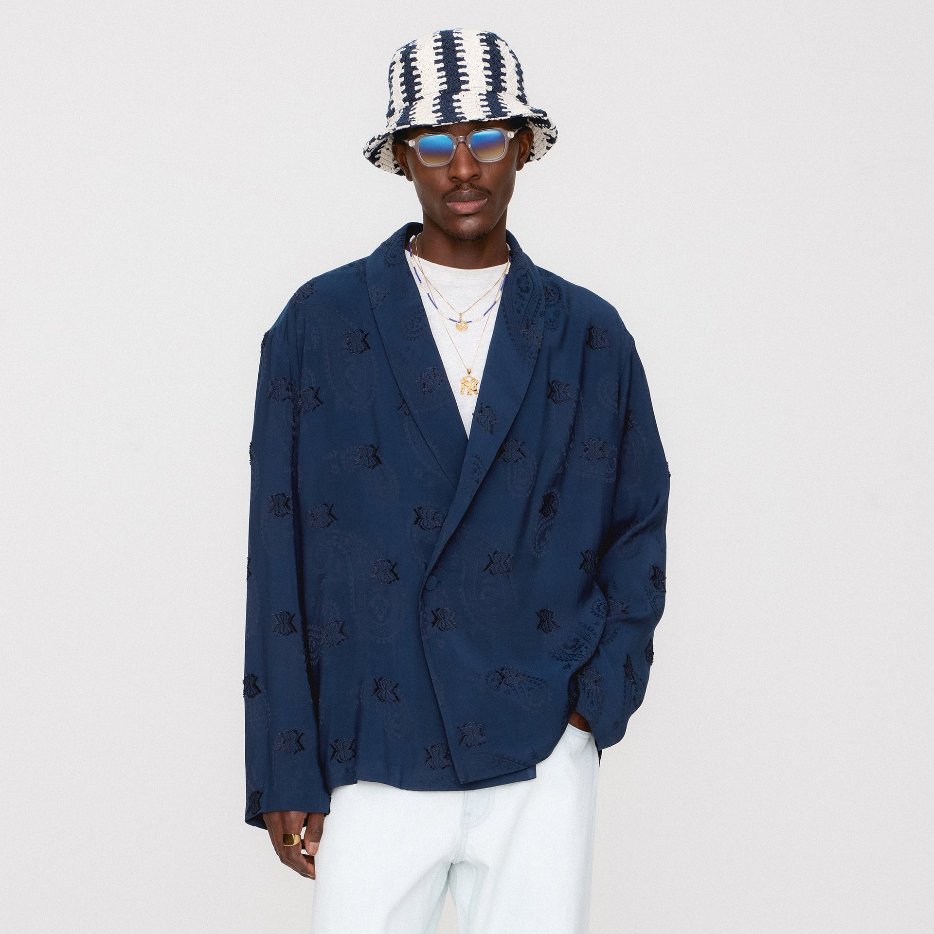 Kith Long Sleeve Thompson Crossover Shirt - Nocturnal