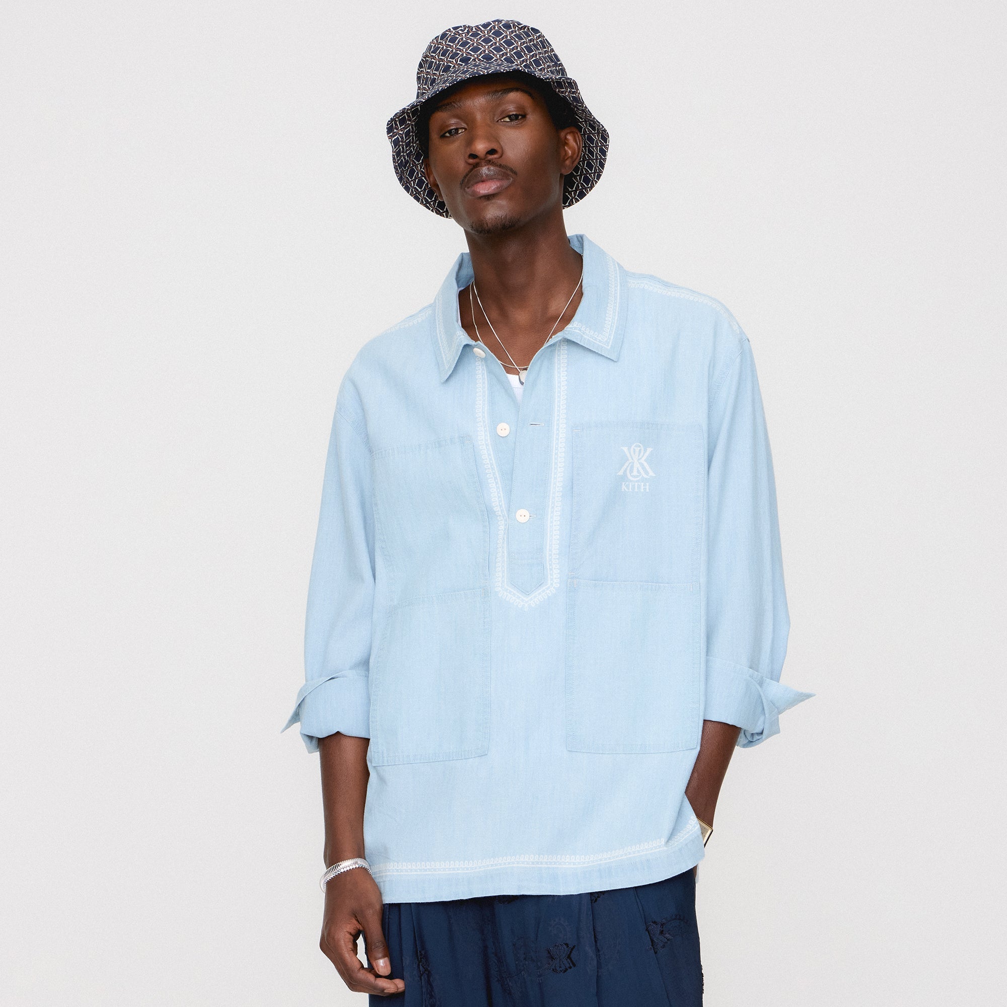 Kith Chambray Paterson Shirt - Light Indigo – Kith Canada