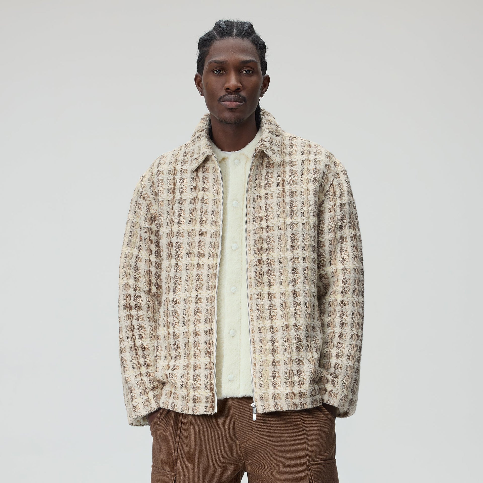 Kith Windowpane Tweed Coaches Jacket - Hallow - PH