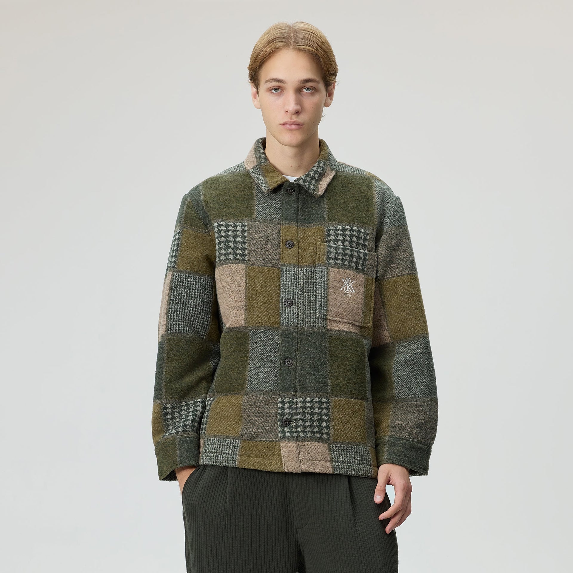 Kith Patchwork Wool Coaches Jacket - Chelonian - PH