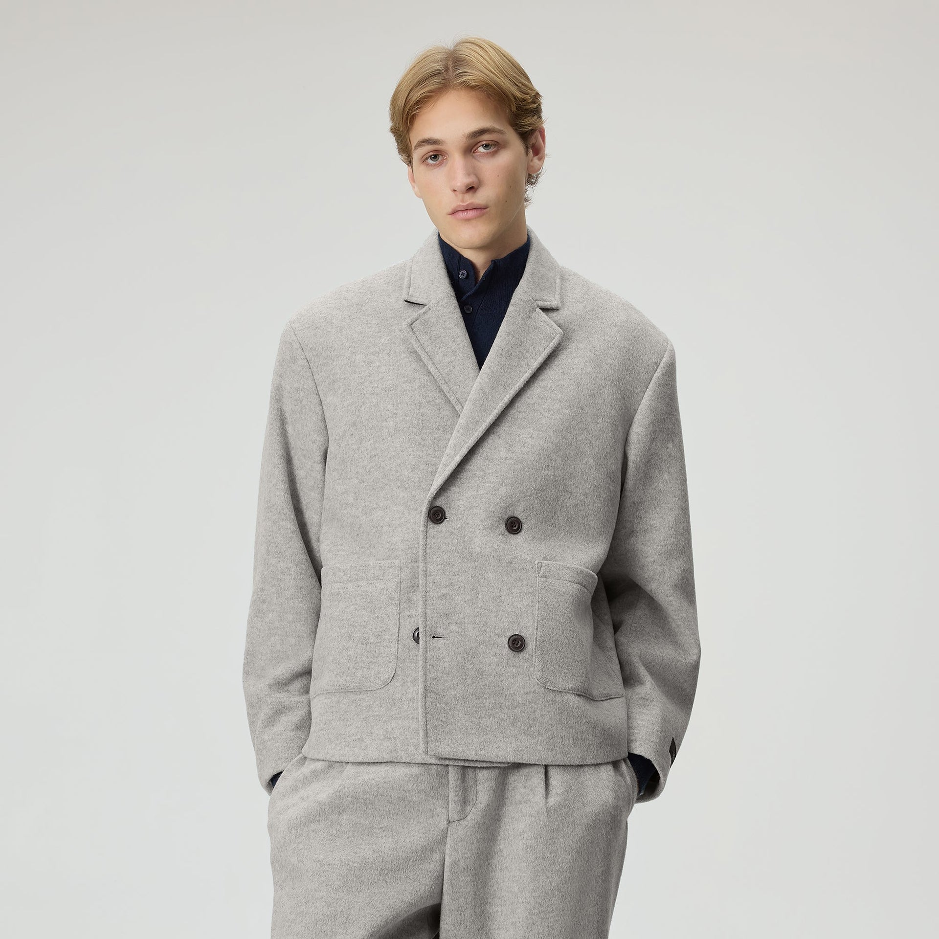 Kith Brushed Jersey Raya Blazer - Medium Heather Grey - PH