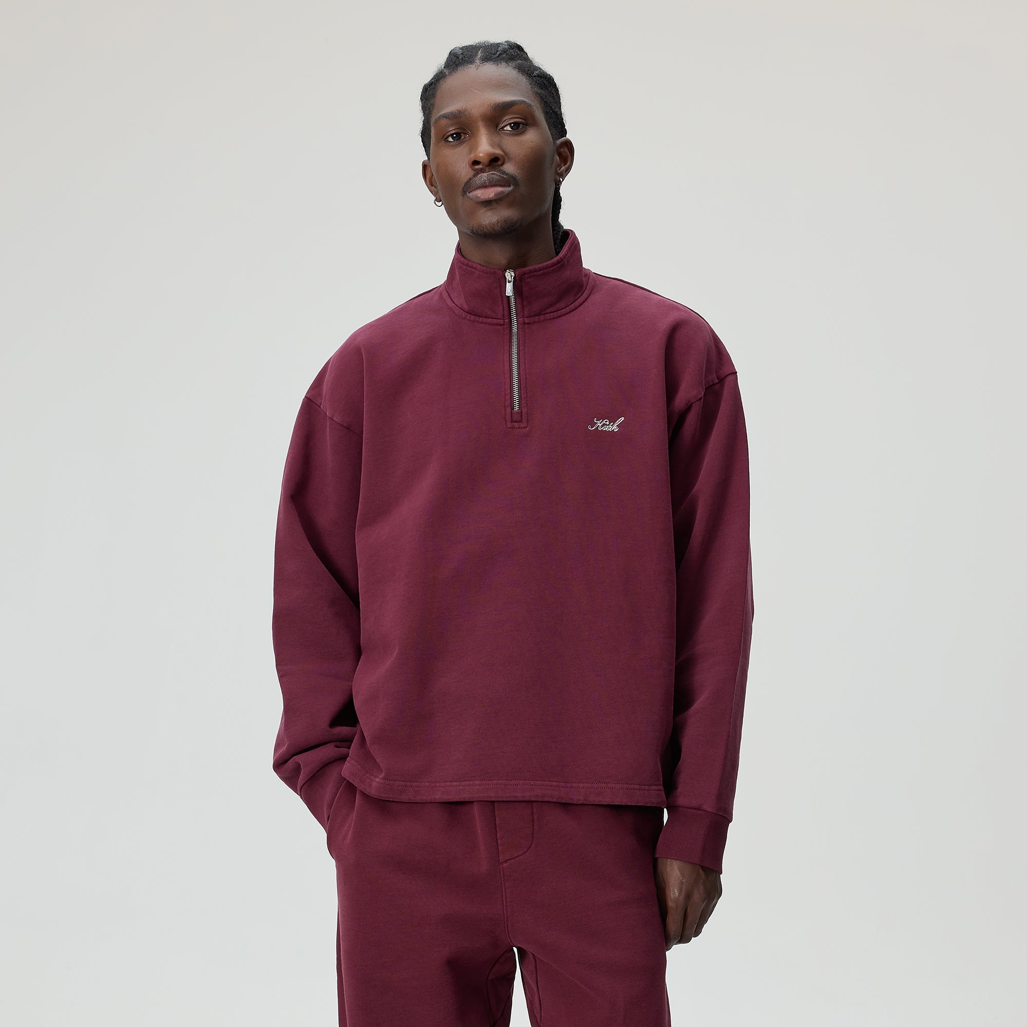 Kith Nelson Quarter Zip Pullover - Magma – Kith Canada