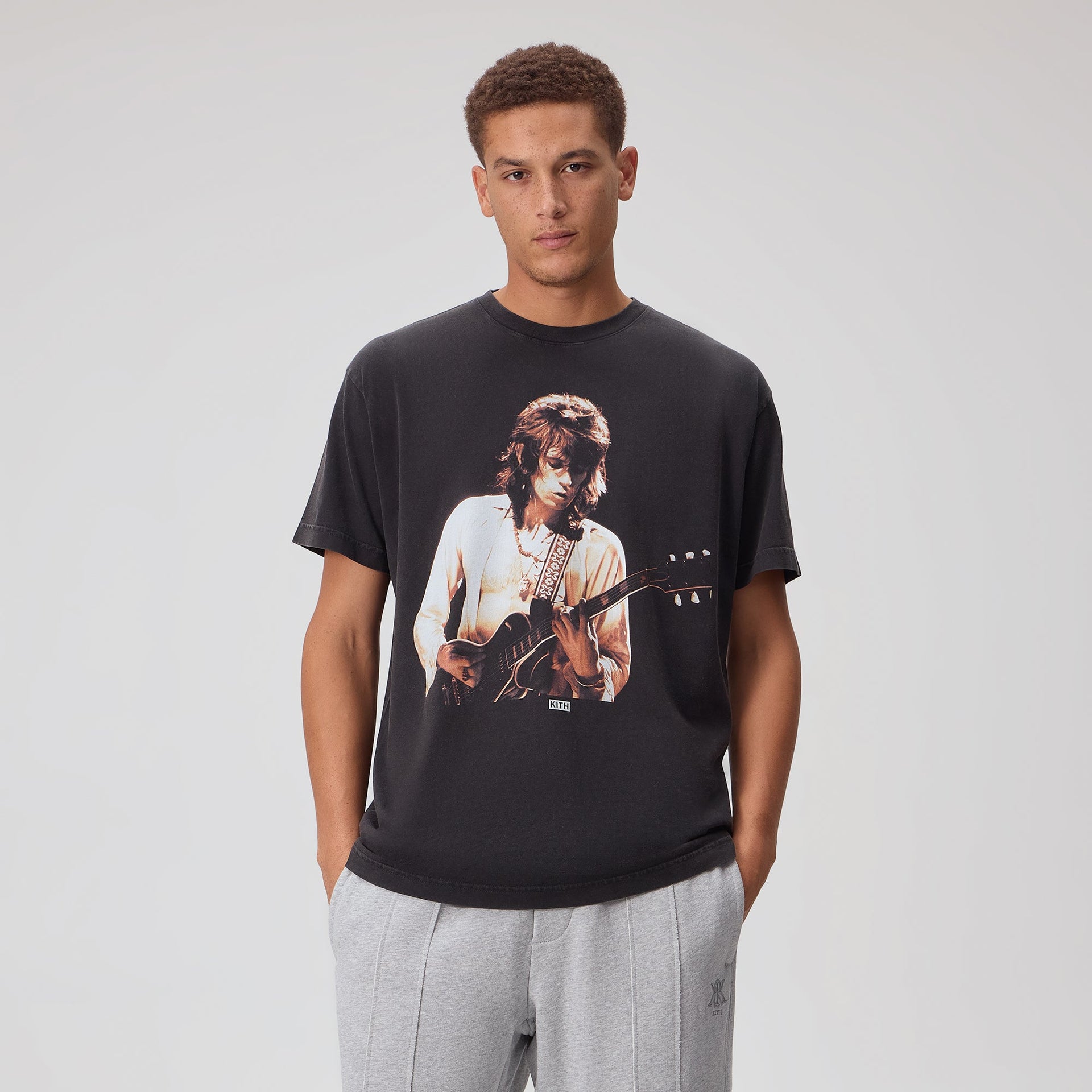 Kith for The Rolling Stones Keith Richards Concert Photo Vintage Tee - Black