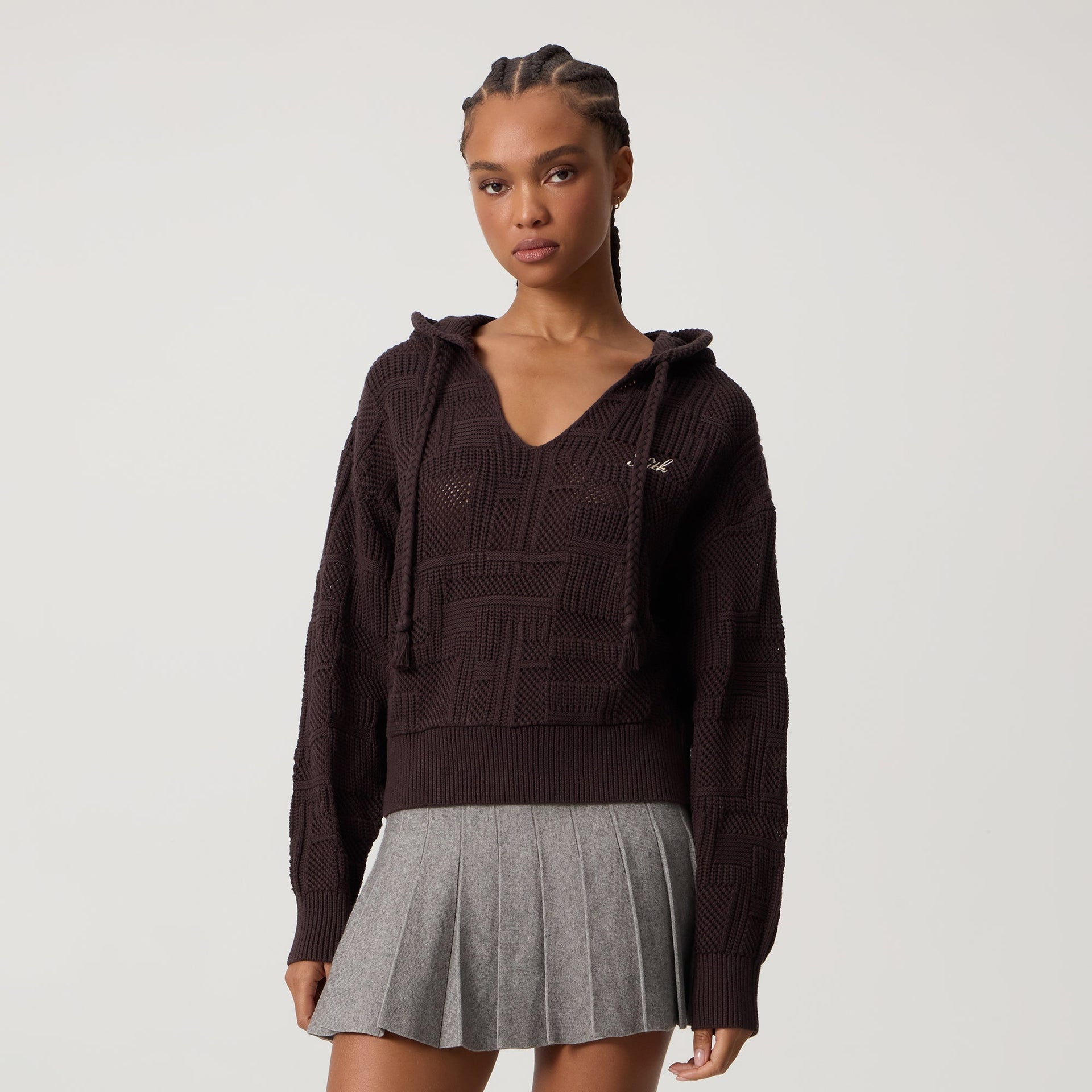 Kith Women Celyse II Patchwork Sweater Hoodie - Incognito
