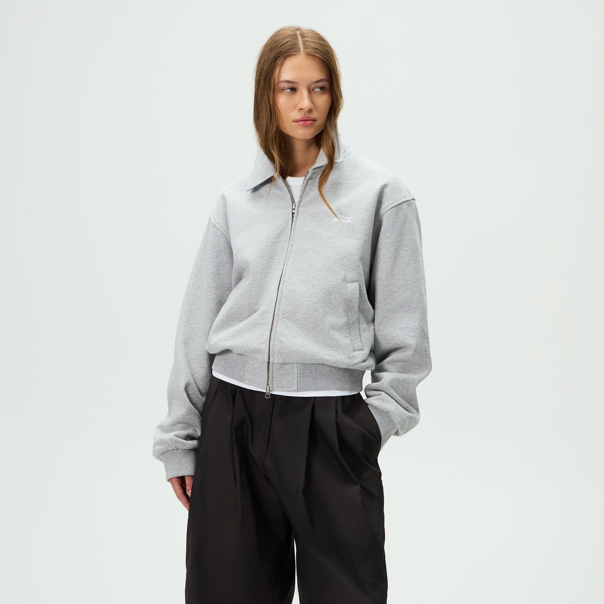 Kith Women Brisa III Fleece Bomber Jacket - Cool Heather Grey