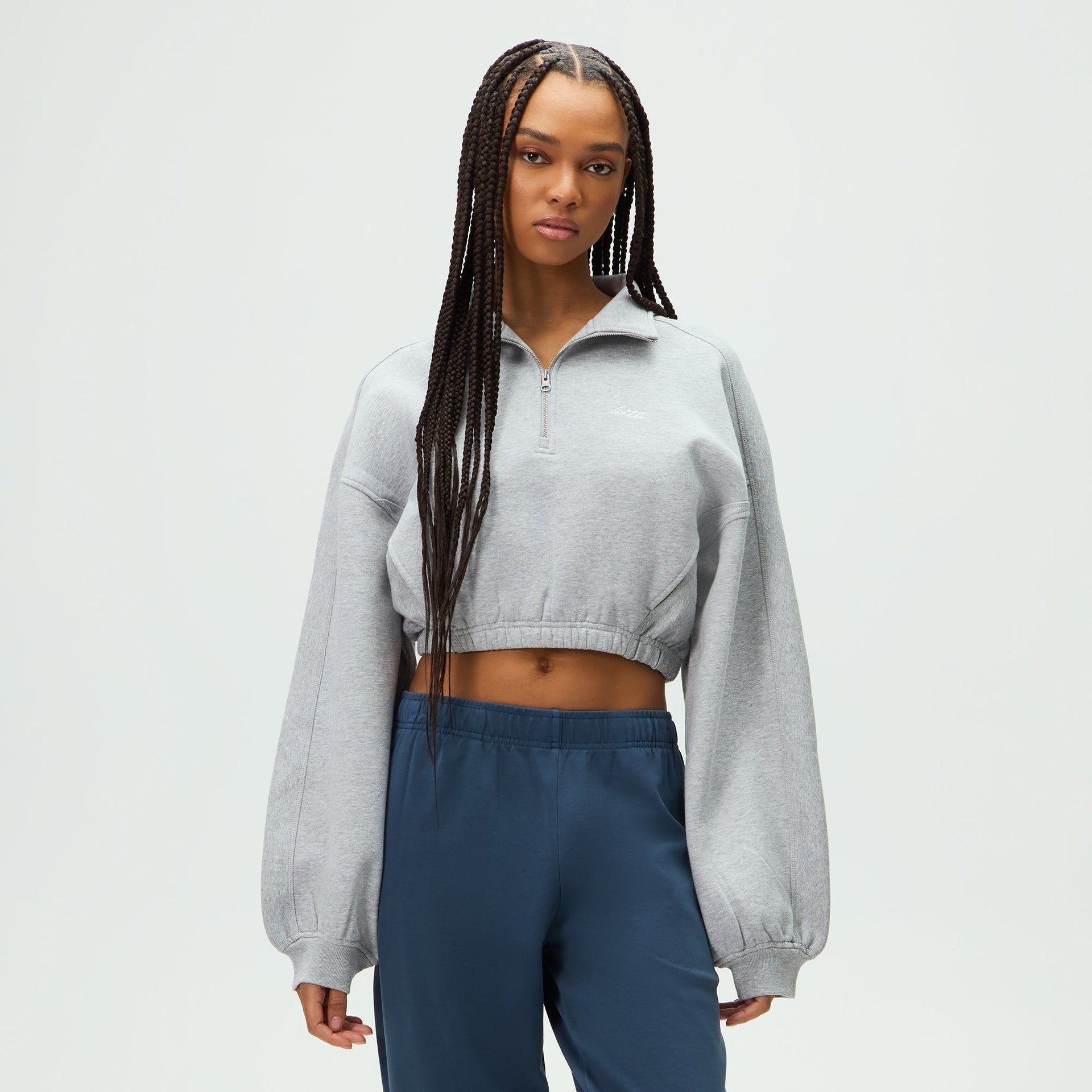 Kith Women Blair Quarter Zip - Cool Heather Grey