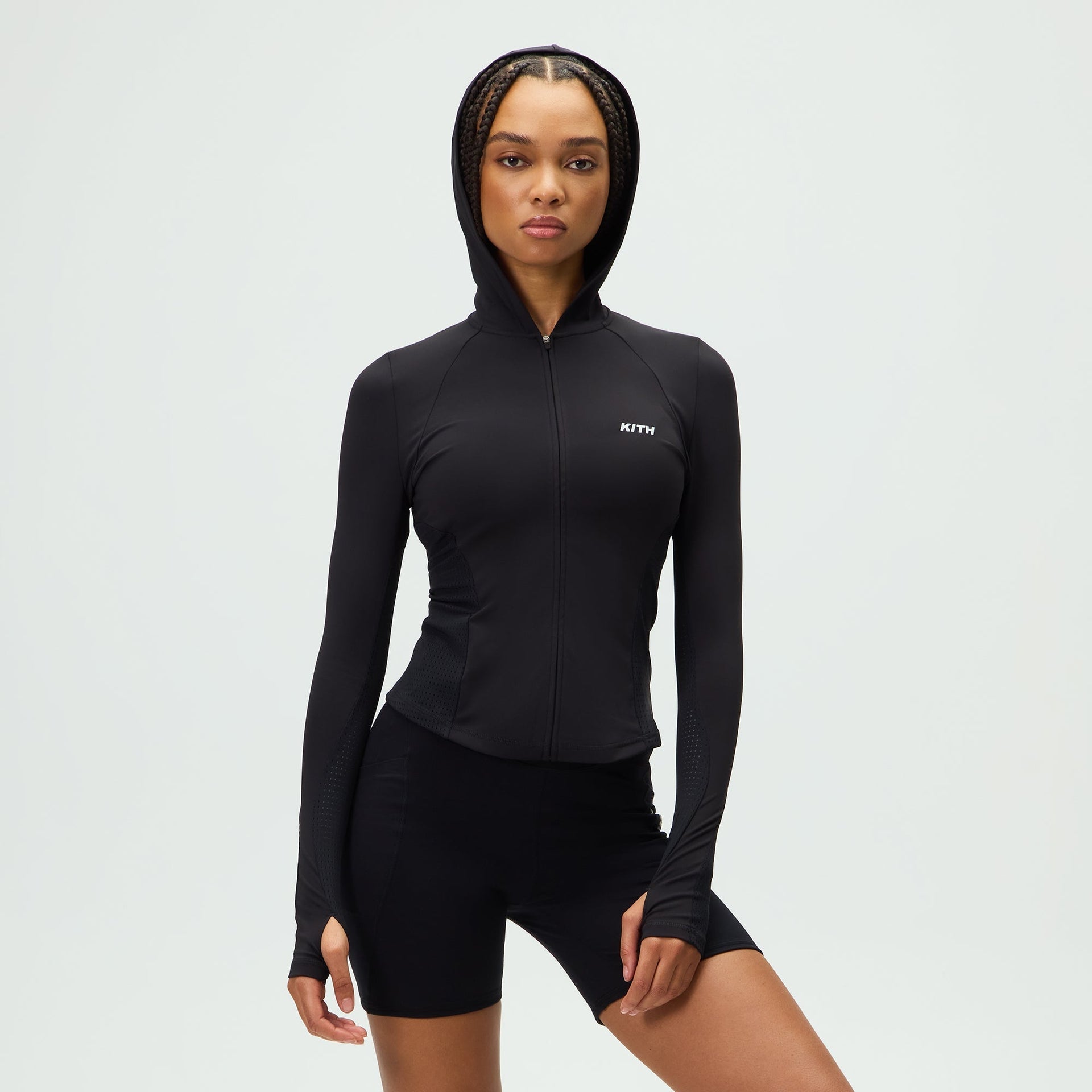 Kith Women Alyza Paneled Zip Hoodie - Black - PH