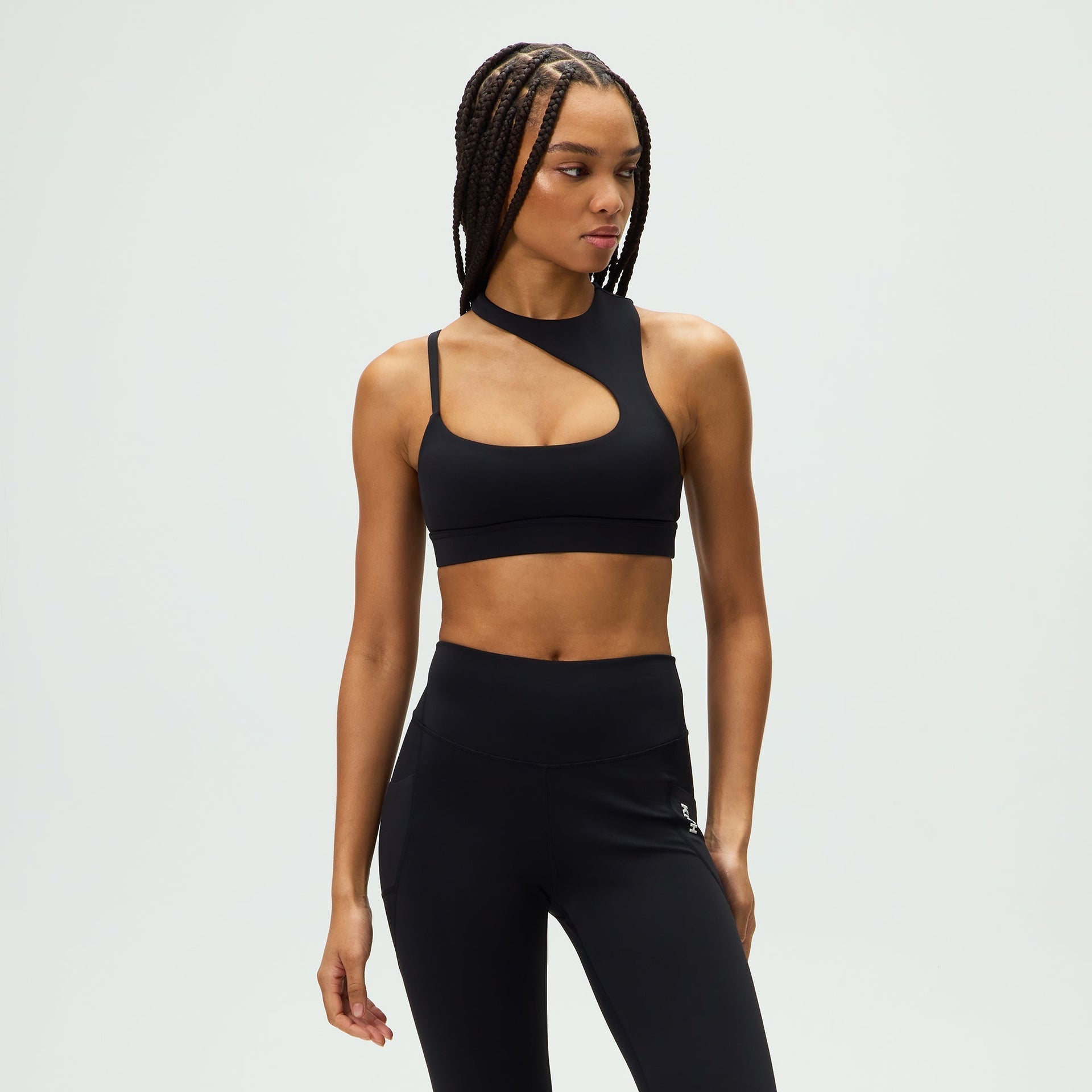 Kith Women Enhance Asymmetrical Racerback Bra - Black - PH