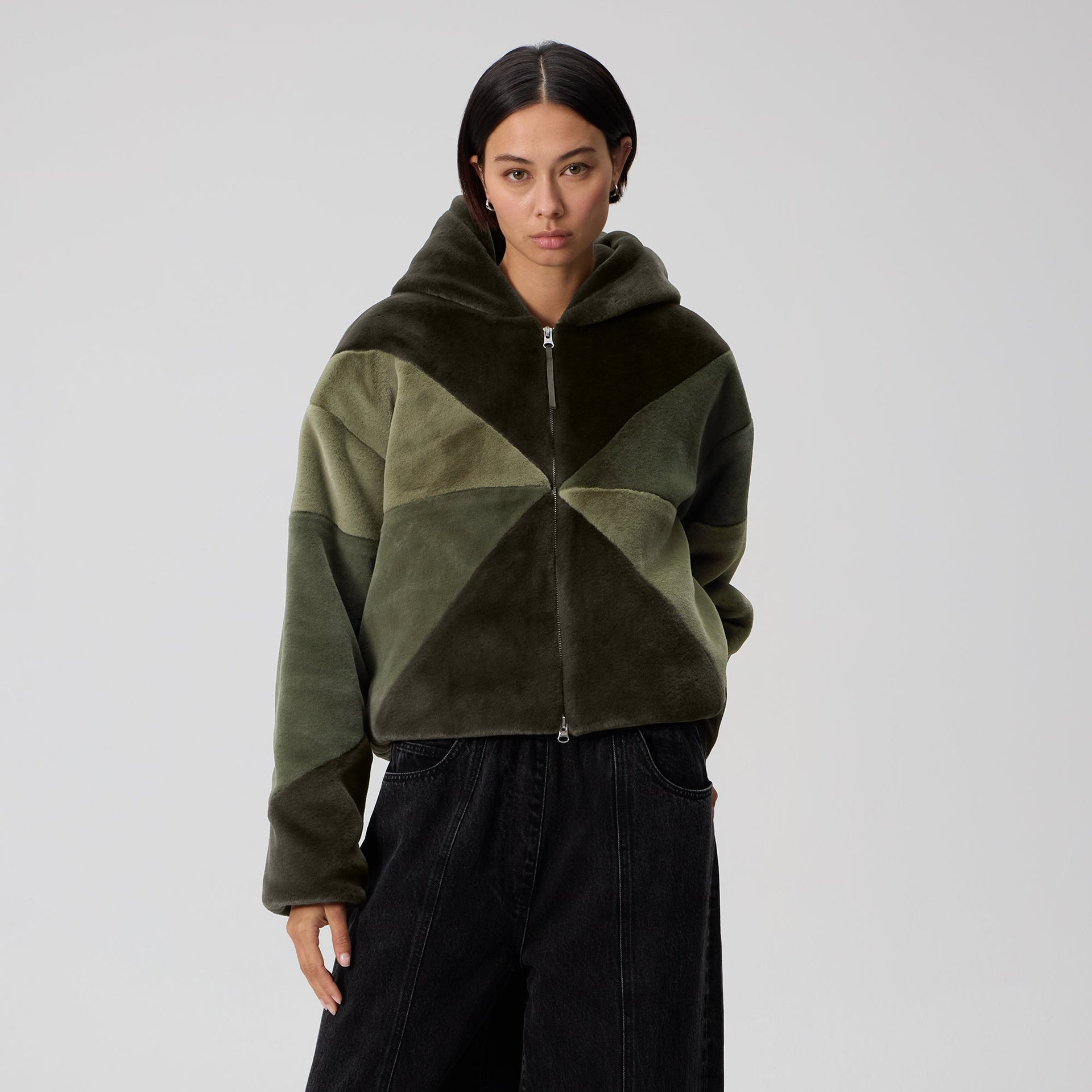 Kith Women Toshi III Faux Fur Pinwheel Bomber Jacket - Monarch - PH