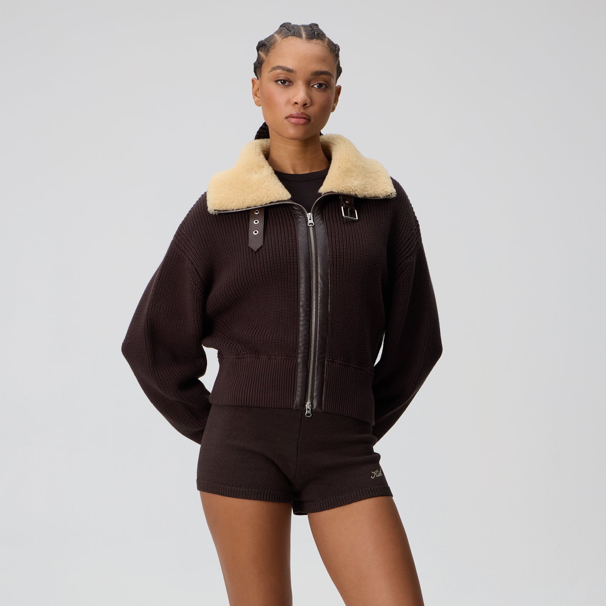 Kith Women Harten Aviator Sweater Jacket - Incognito – Kith Canada