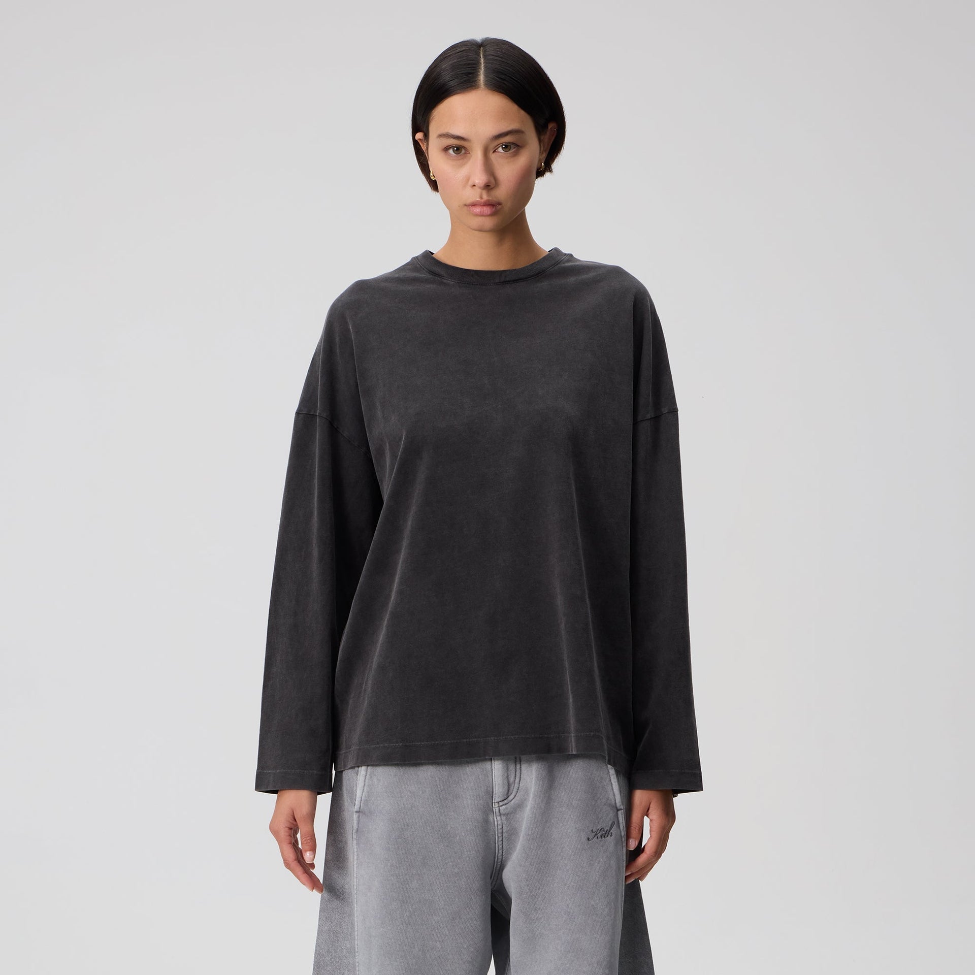 Kith Women Oversized Jay Sueded Long Sleeve - Black