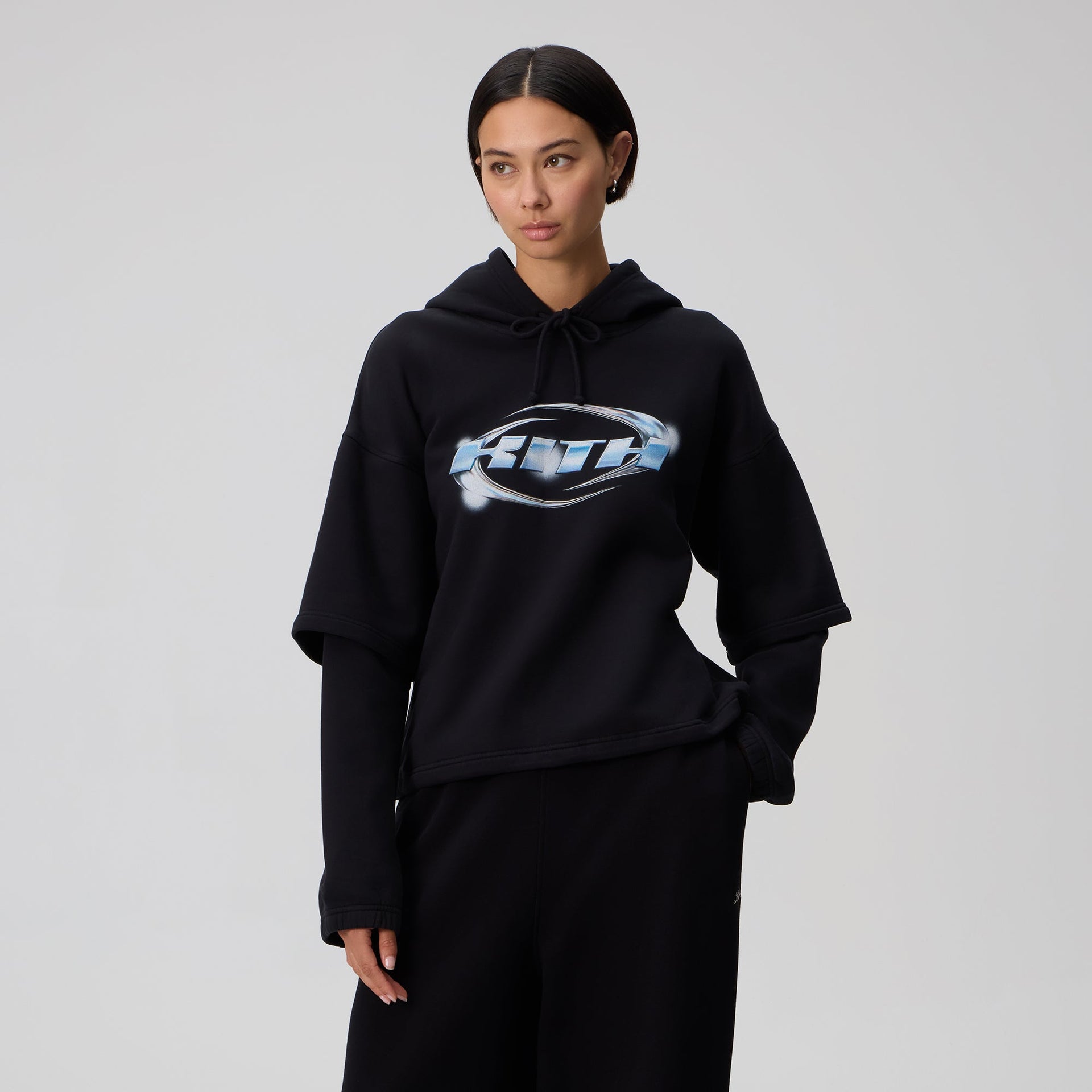 Kith Women Kora Layered Hoodie - Black