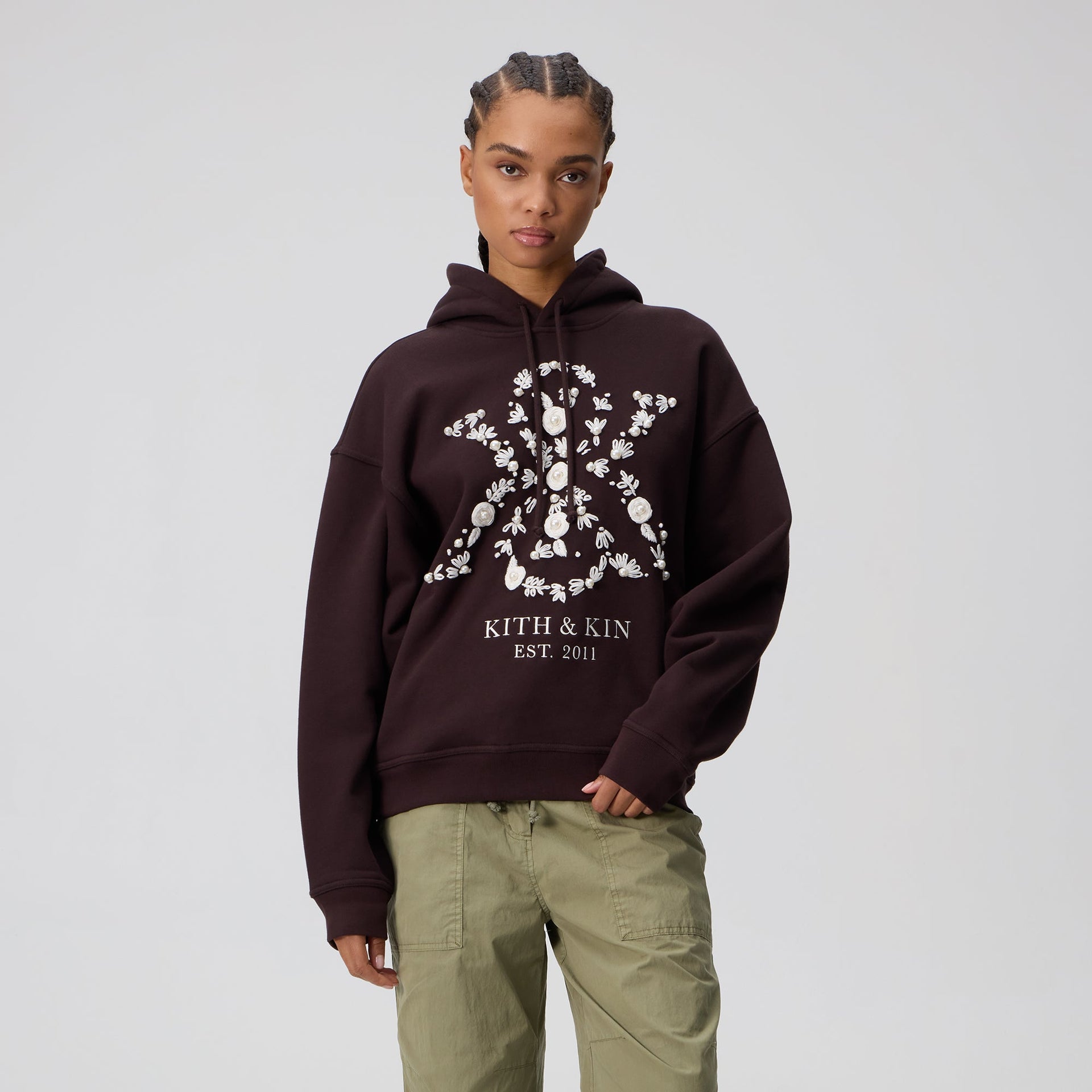 Kith Women Maverick Pearl Crest Hoodie - Incognito - PH