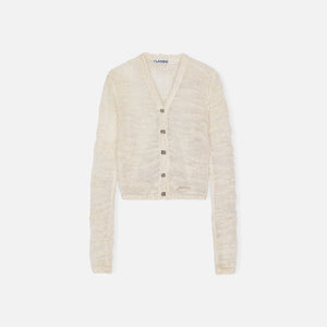 Ganni Alpaca Mohair Boucle Cardigan - Egret