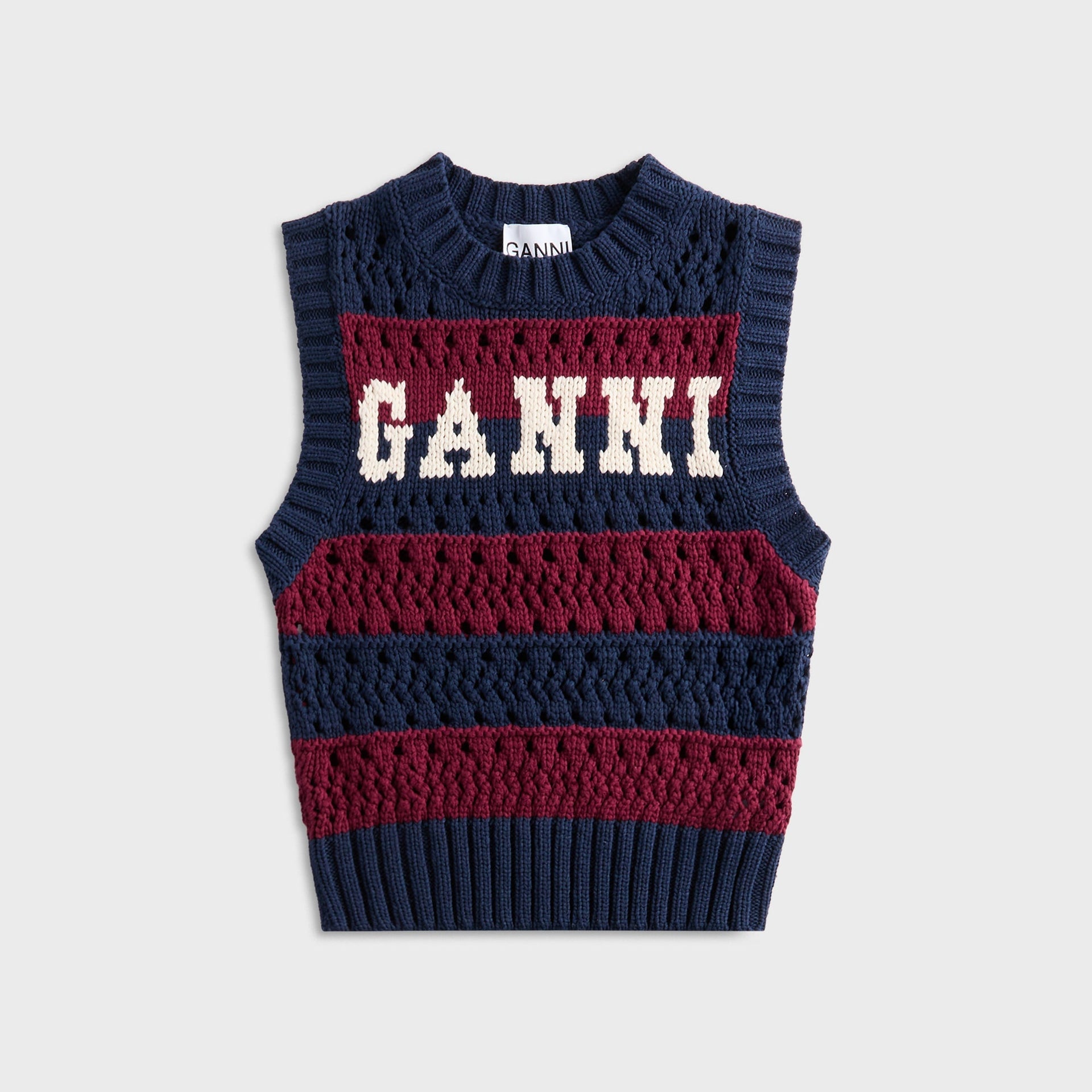 Ganni Cotton Mix Striped Vest - Multicolor