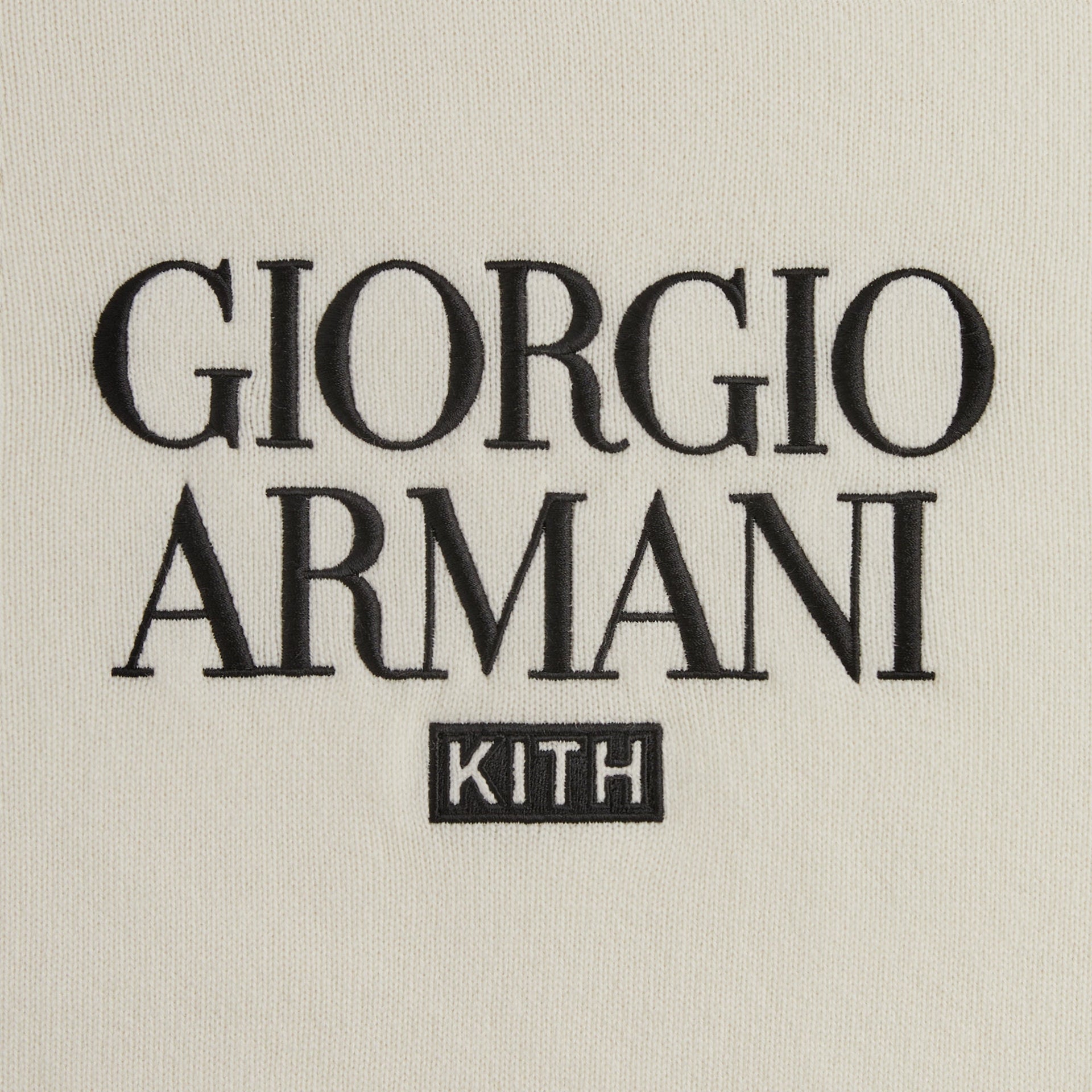 Kith & Giorgio Armani Classic Logo Cashmere Sweater - Sandrift