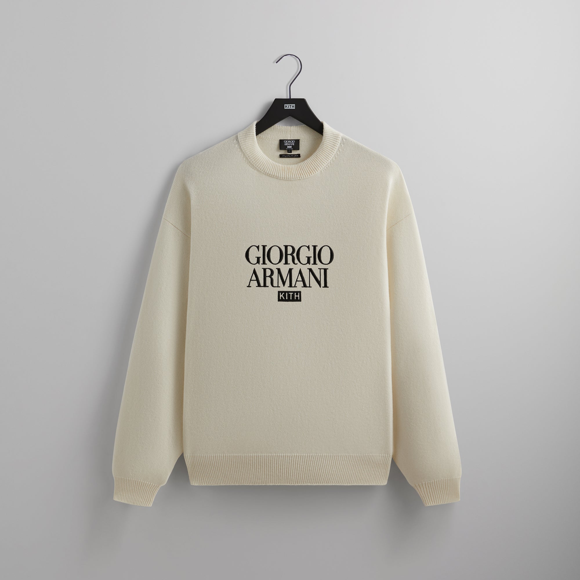 Kith Giorgio Armani Classic Logo Cashmere Sweater Sandrift Kith Canada