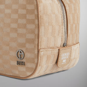 Kith & Giorgio Armani Monogram Suede Dopp Kit - Creme